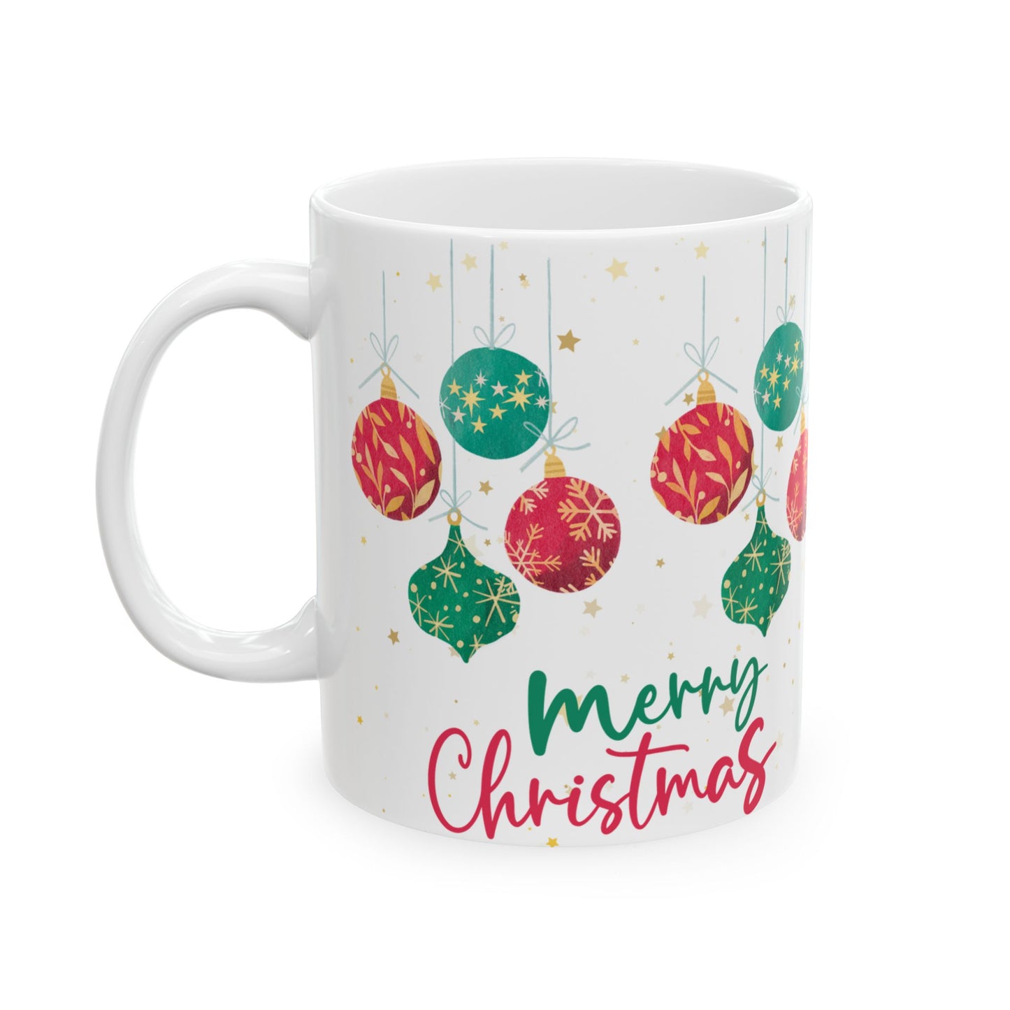 Festive Christmas Mug, Holiday Ornament Coffee Cup, Gift for Tea Lovers, Merry Christmas Beverage Container