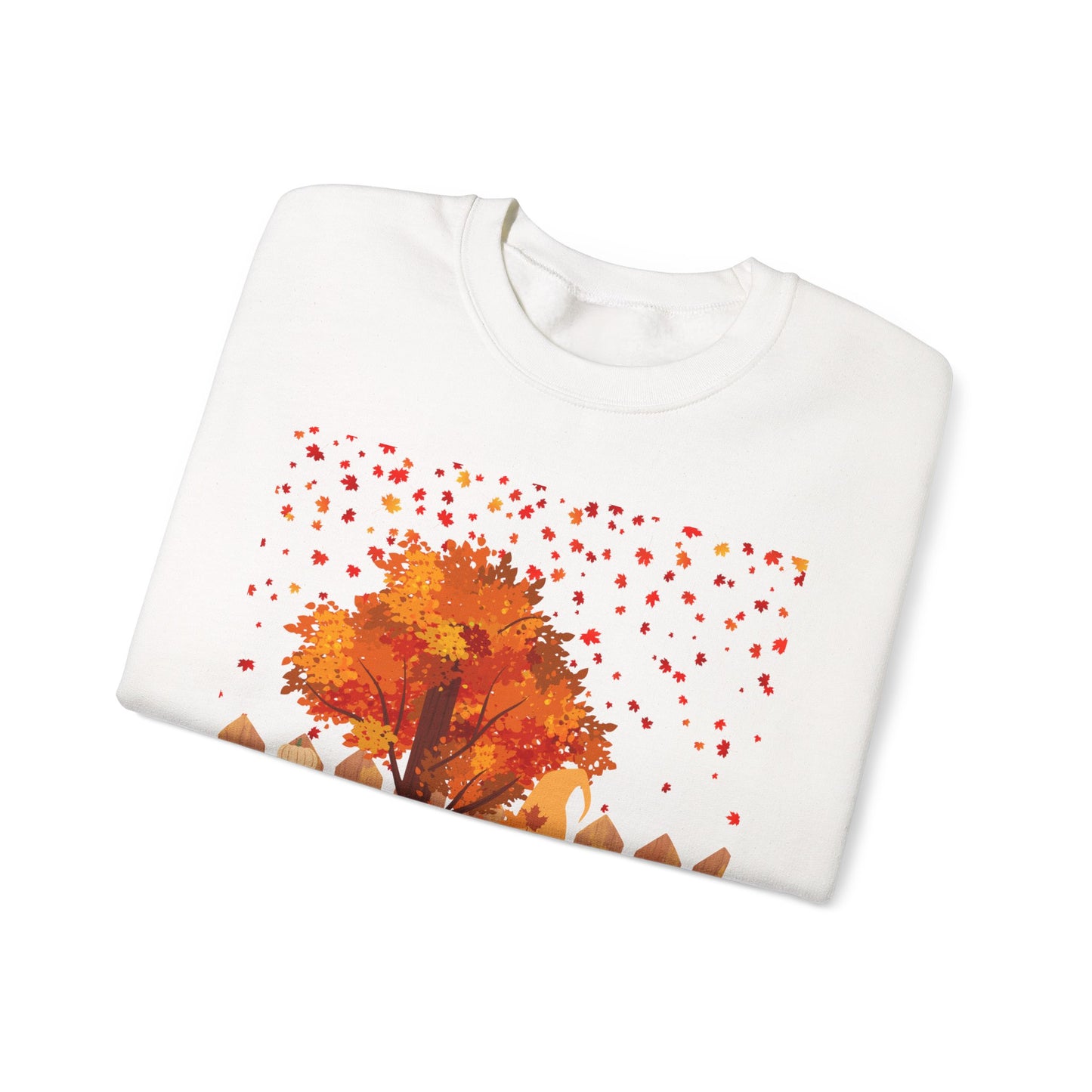 Fall Season Gnome Crewneck Sweatshirt, Cozy Autumn Tree Design, Unisex Sweatshirt, Holiday Gift