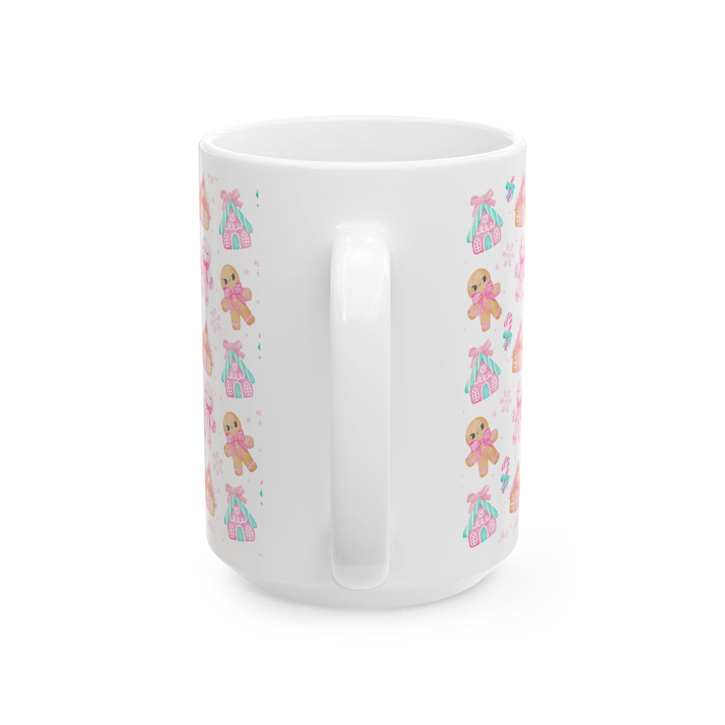 Gingerbread Ceramic Mug, Cute Holiday Drinkware, Perfect for Christmas Gifts, Cozy Winter Vibes, Seasonal Kitchen Decor