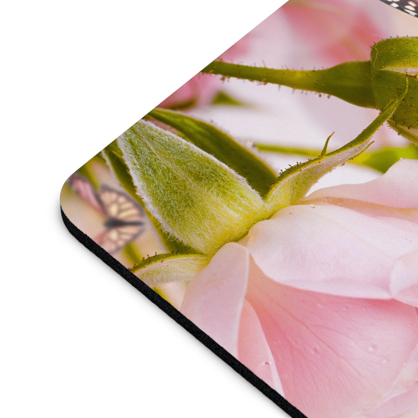 Butterfly Blossom Mouse Pad, Floral Desk Accessory, Computer Mat, Gift for Nature Lovers, Elegant Office Decor