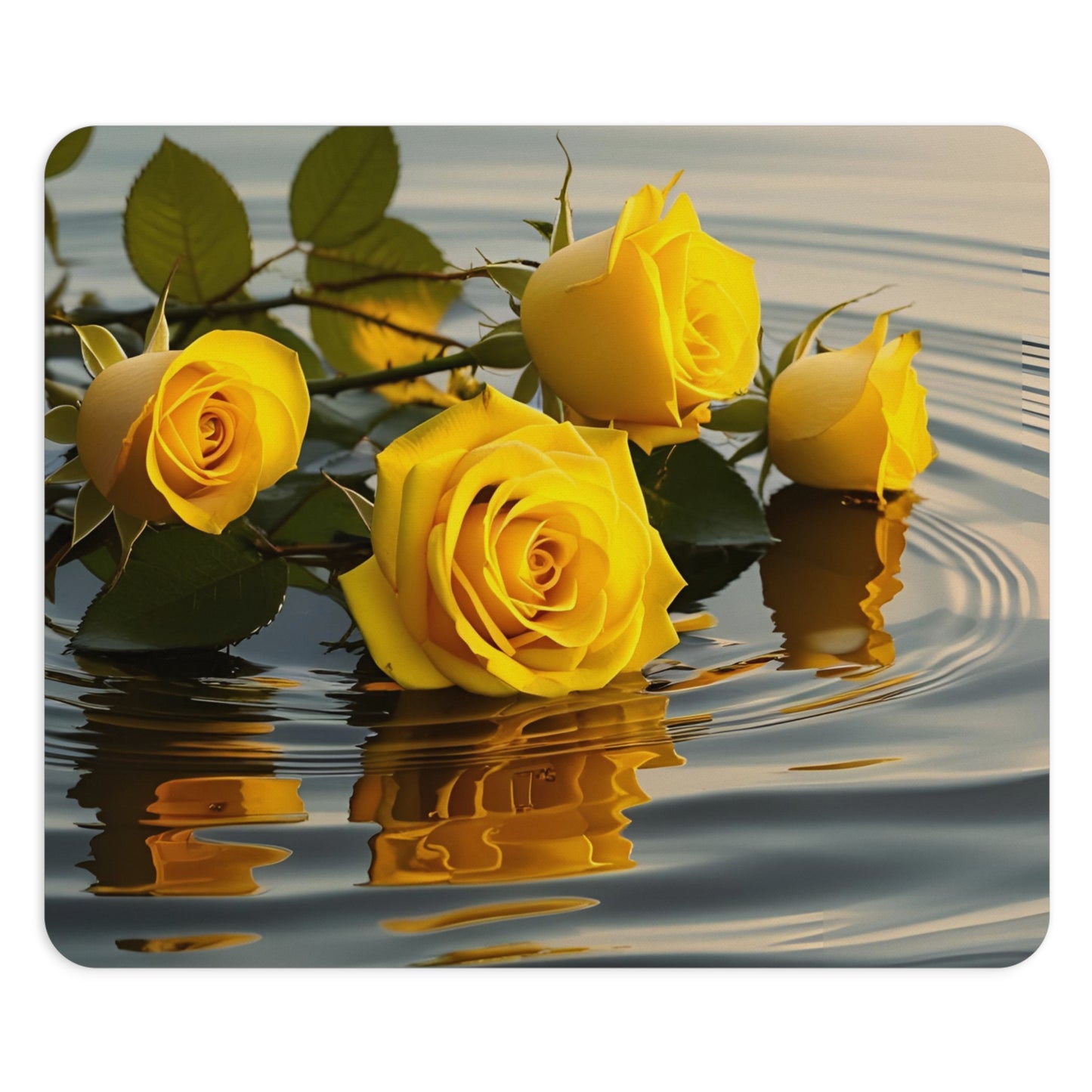 Elegant Yellow Roses Mouse Pad | Floral Design, Office Decor, Gift for Her, Work Accessories, Desk Essentials, Mother's Day