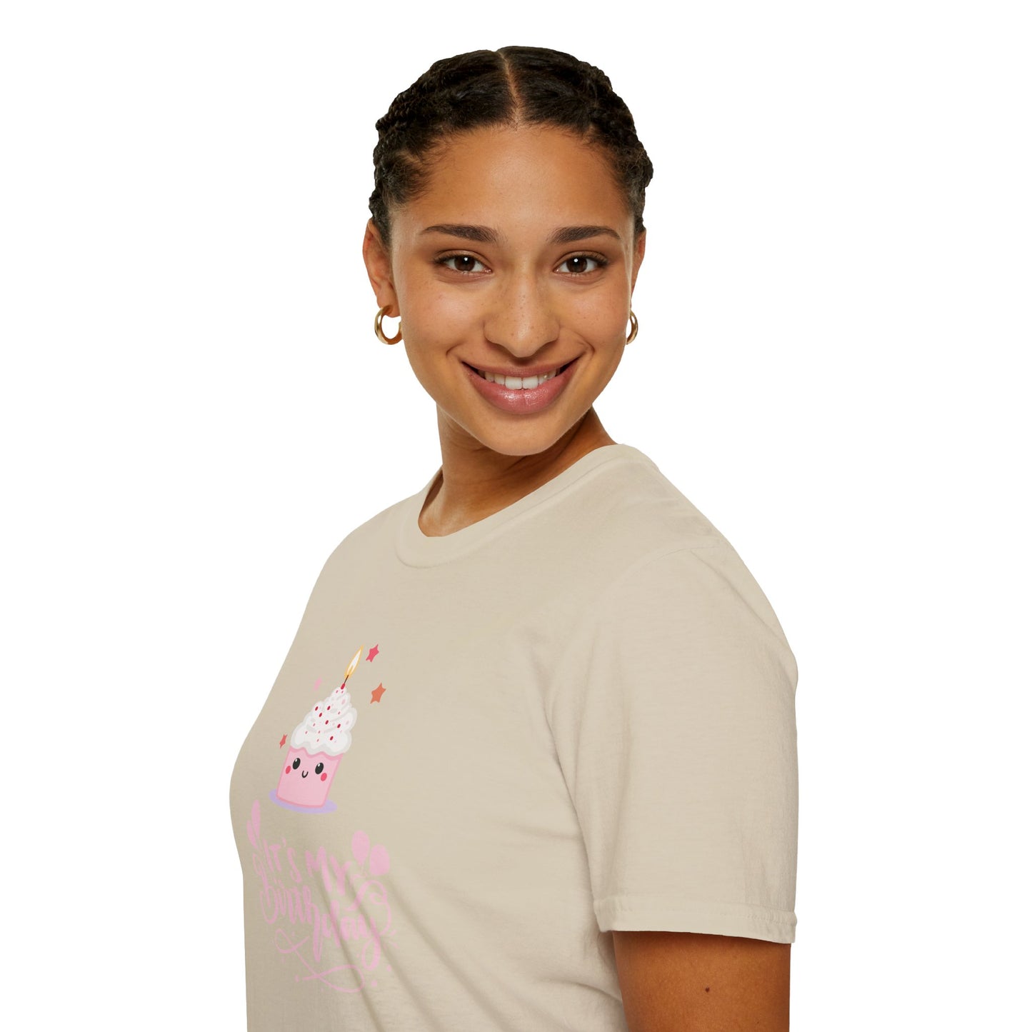 It's My Birthday Shirt for Women Pink Cupcake Graphic Tee, Cute Birthday Girl Outfit, Celebration T-Shirt, Party Gift Idea