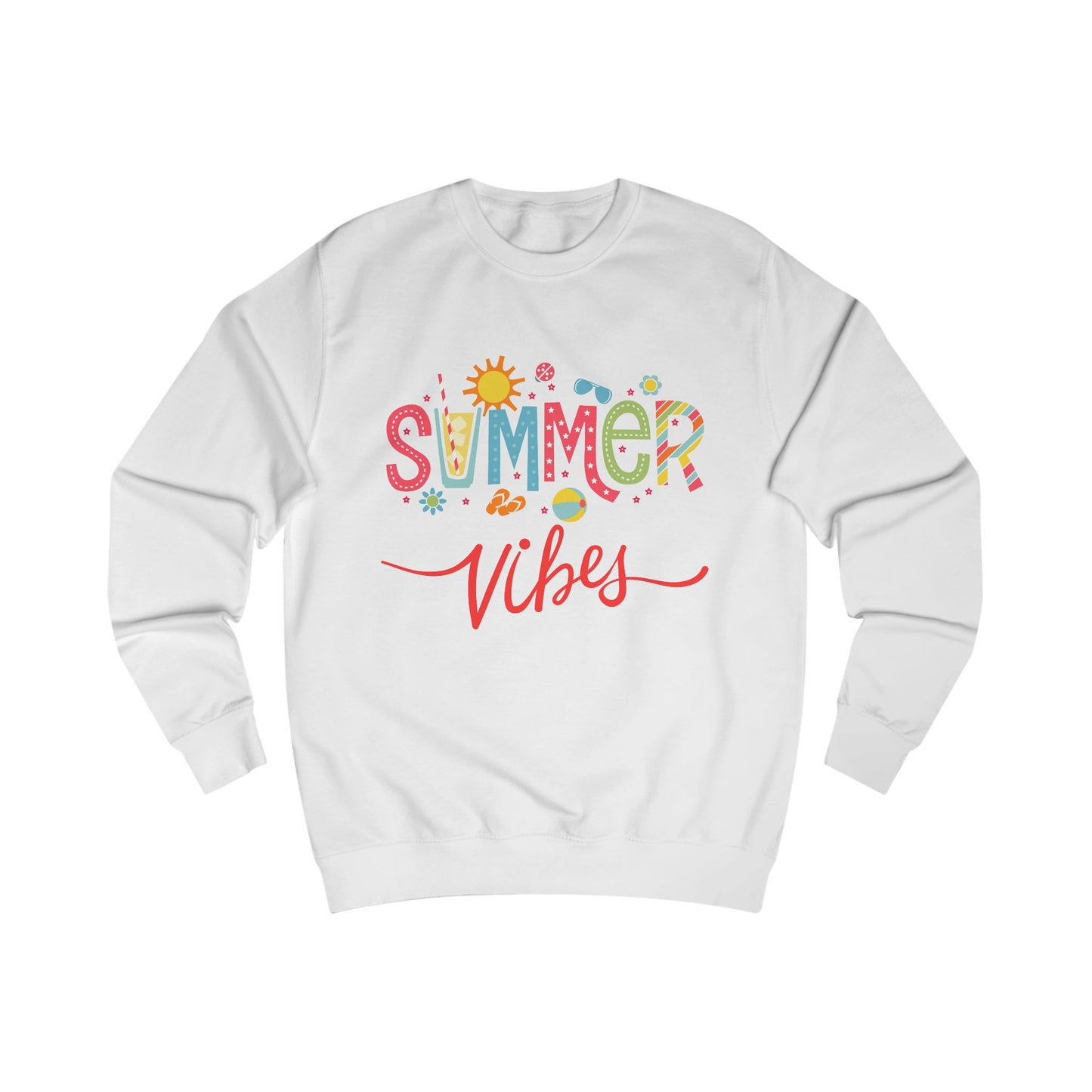 Summer Vibes Sweatshirt, Cozy Summer Apparel, Gift for Friends, Beach Vacation Wear, Cute Casual Outfit
