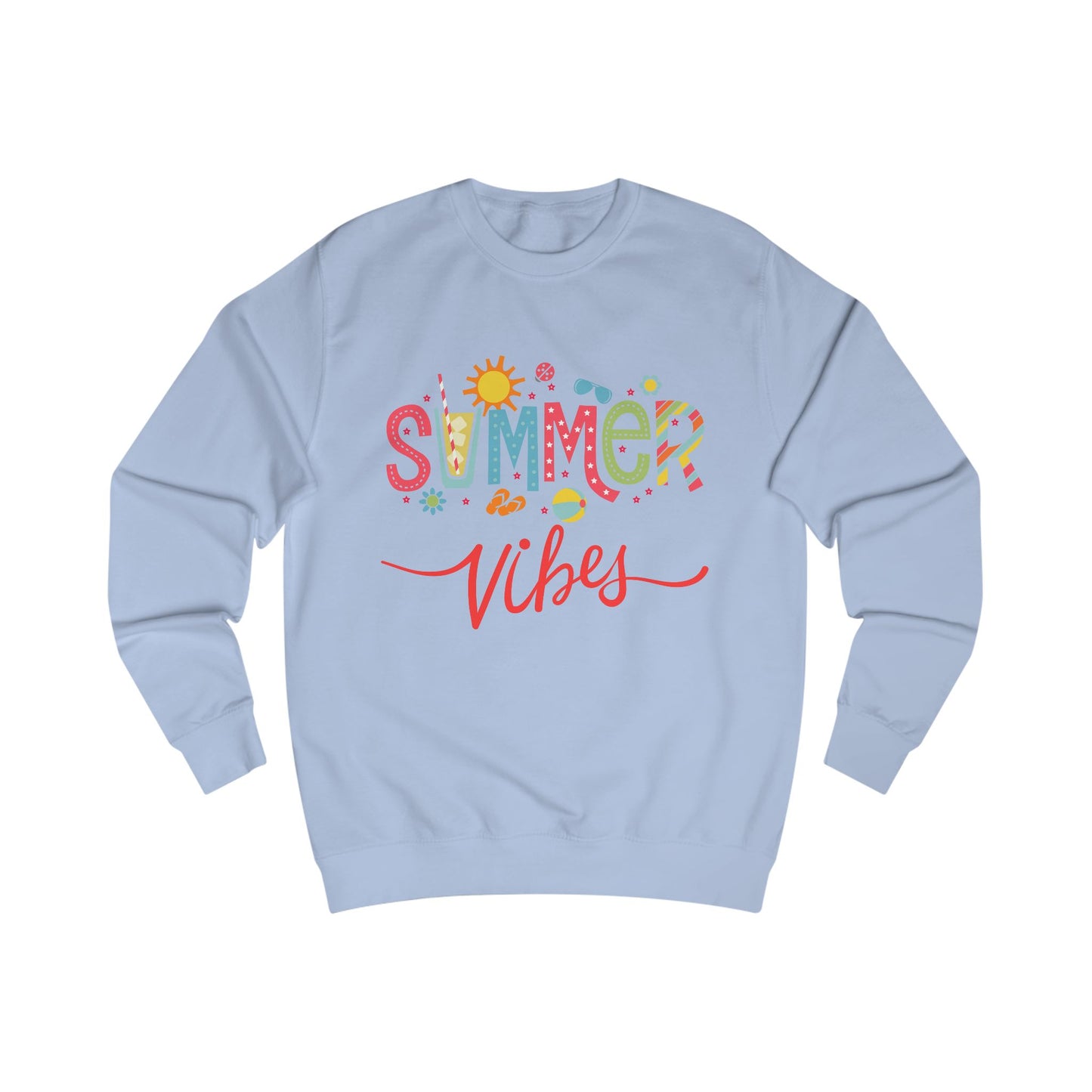 Summer Vibes Sweatshirt, Cozy Summer Apparel, Gift for Friends, Beach Vacation Wear, Cute Casual Outfit