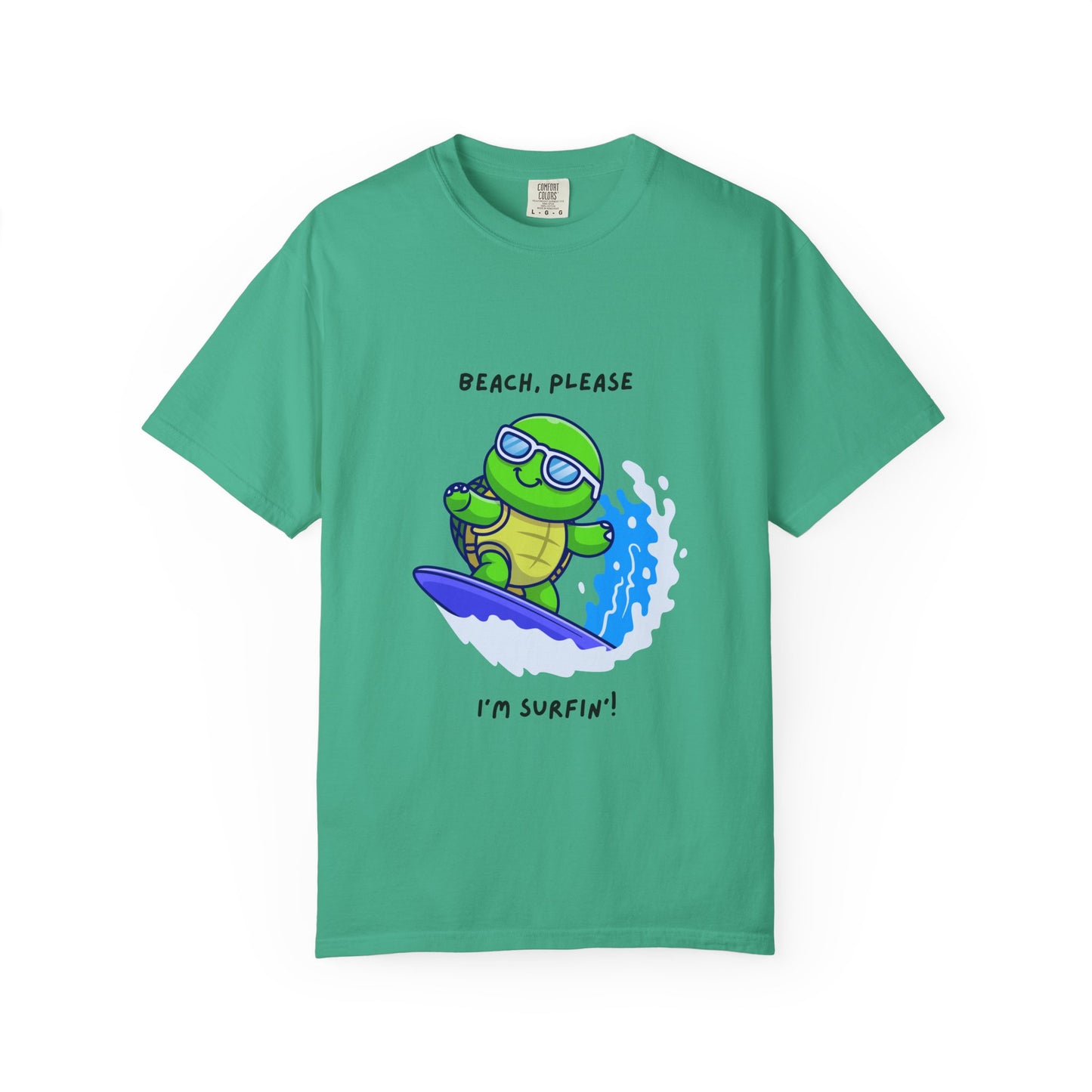 Surfing Turtle T-Shirt, Beach Vibes Tee, Unisex Summer Shirt, Casual Gift for Beach Lovers, Vacation Apparel, Funny Surf Shirt