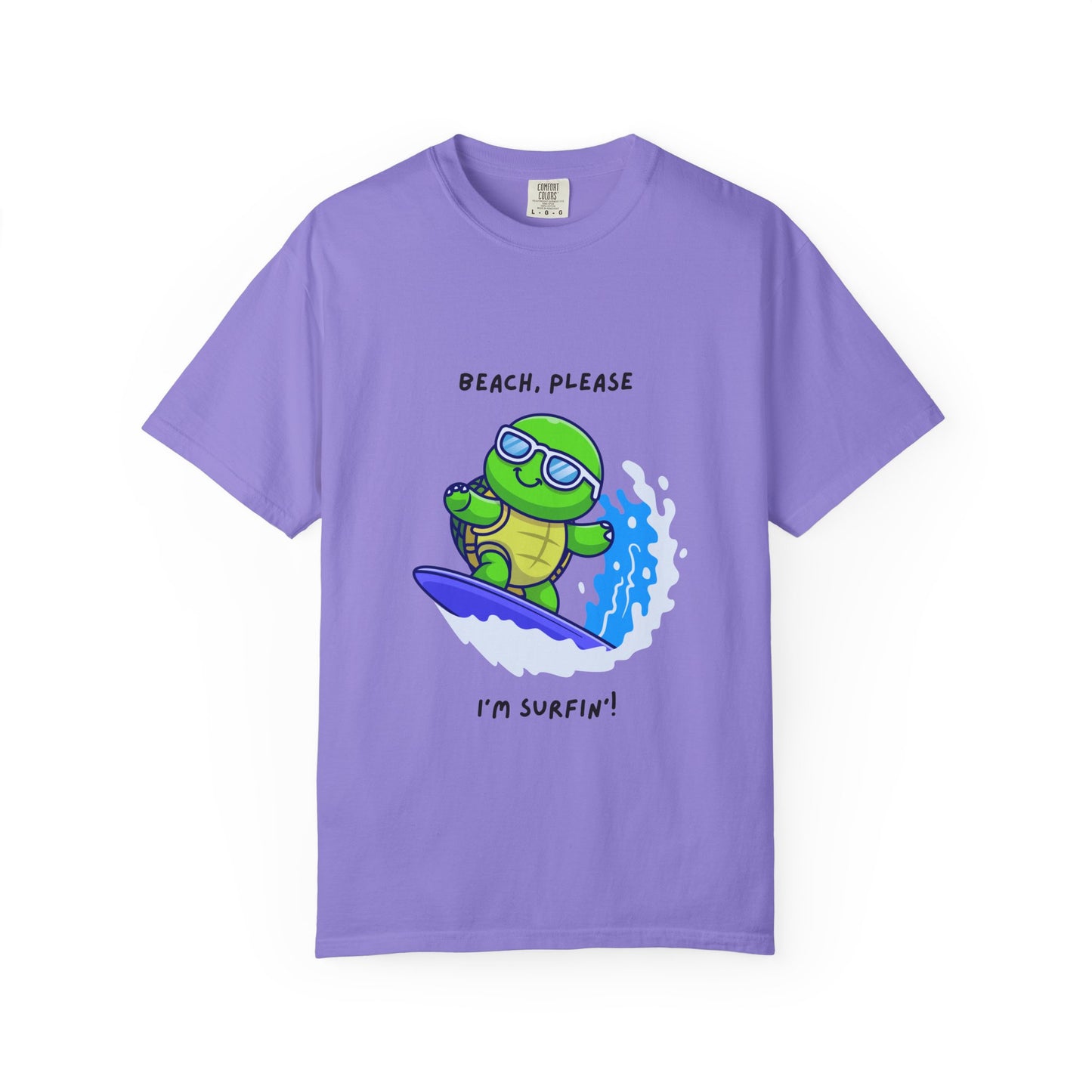 Surfing Turtle T-Shirt, Beach Vibes Tee, Unisex Summer Shirt, Casual Gift for Beach Lovers, Vacation Apparel, Funny Surf Shirt
