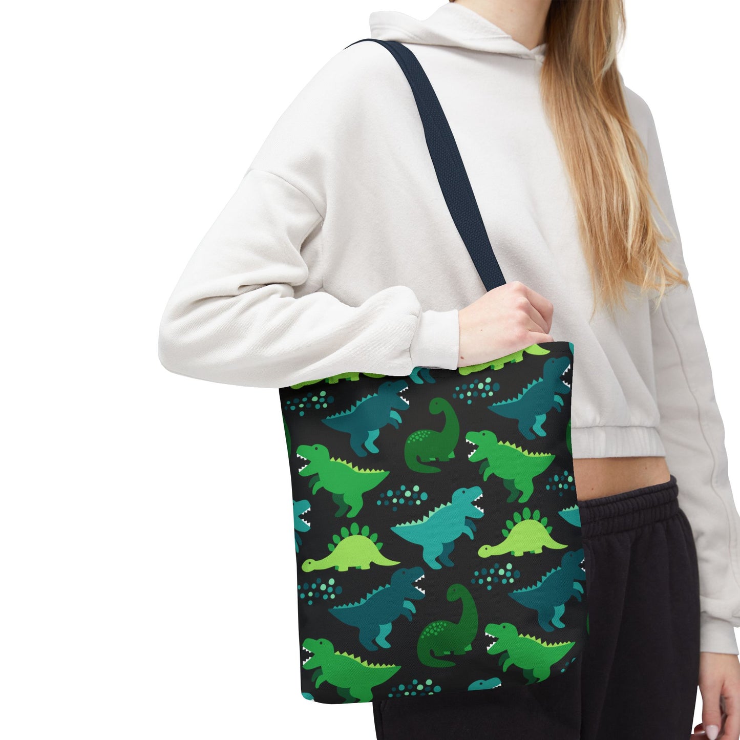 Playful Green Dinosaur Tote Bag β Fun Everyday Carryall