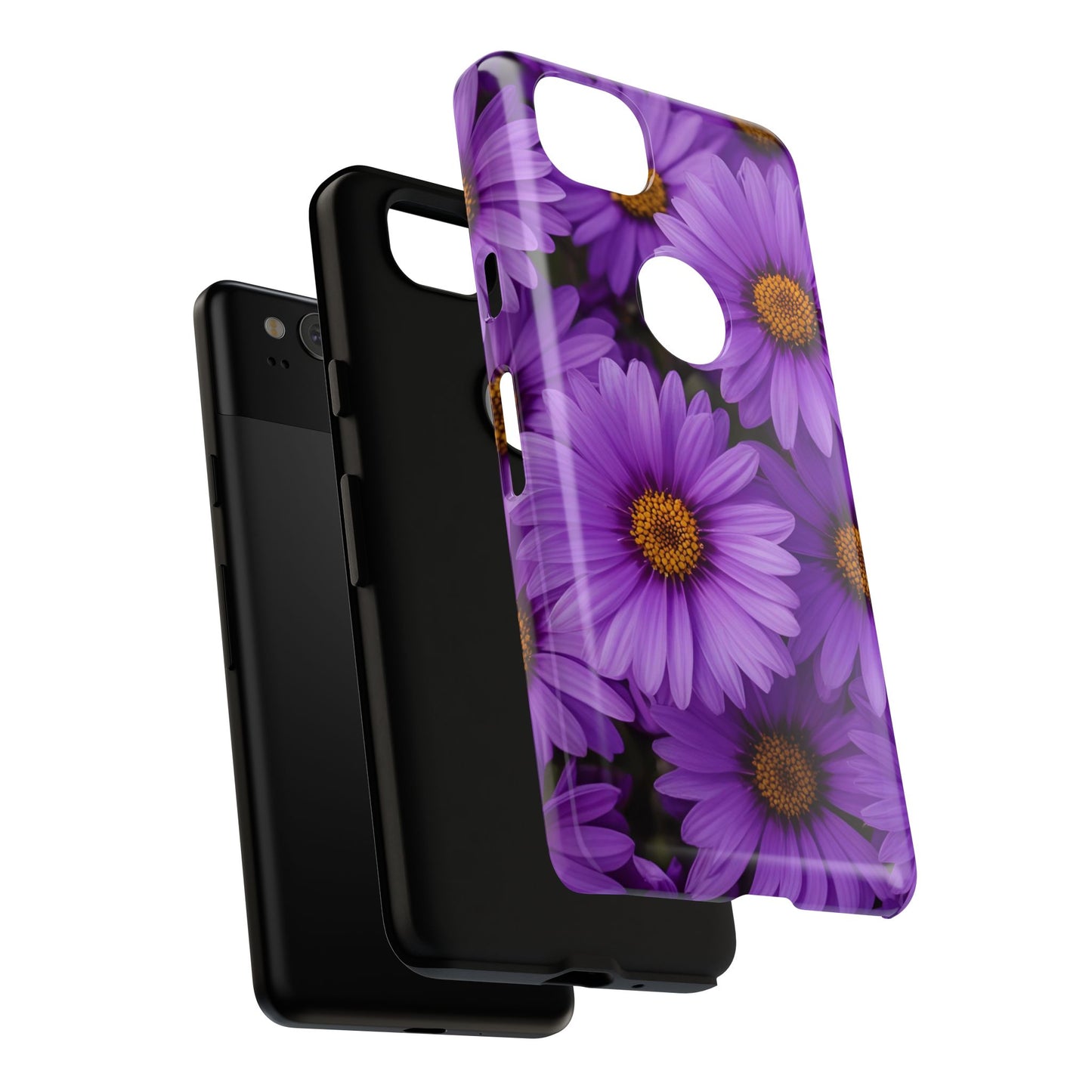 Purple Daisy Tough Case, Floral Phone Case, Durable Mobile Cover, Gift for Her, Everyday Use, Spring Accessories