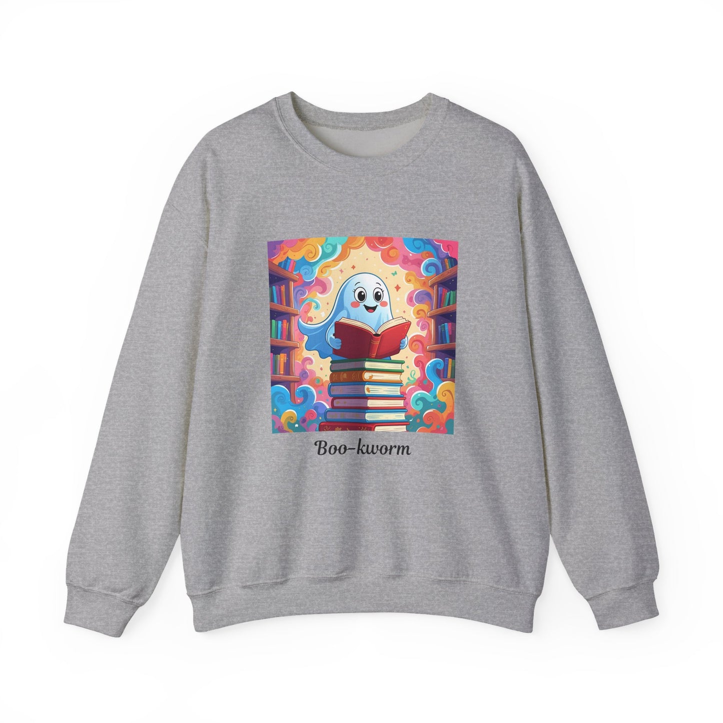 Boo-kworm Sweatshirt, Cute Animal Crewneck, Cozy Gift for Book Lovers, Perfect for Reading Nights, Unique Library Apparel