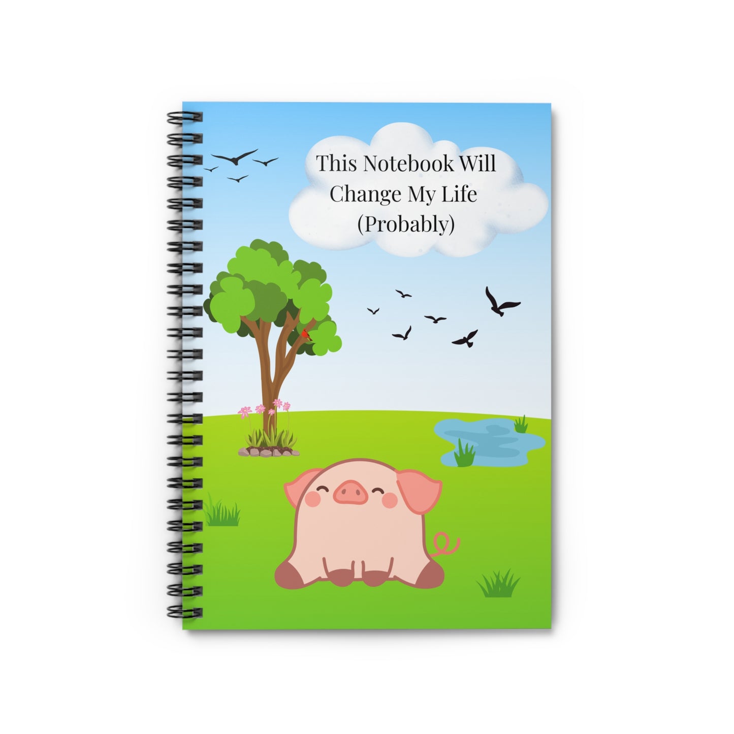 Cute Pig Spiral Notebook - Perfect for Journaling, Gift for Students, Pig Lovers, Goal Setting