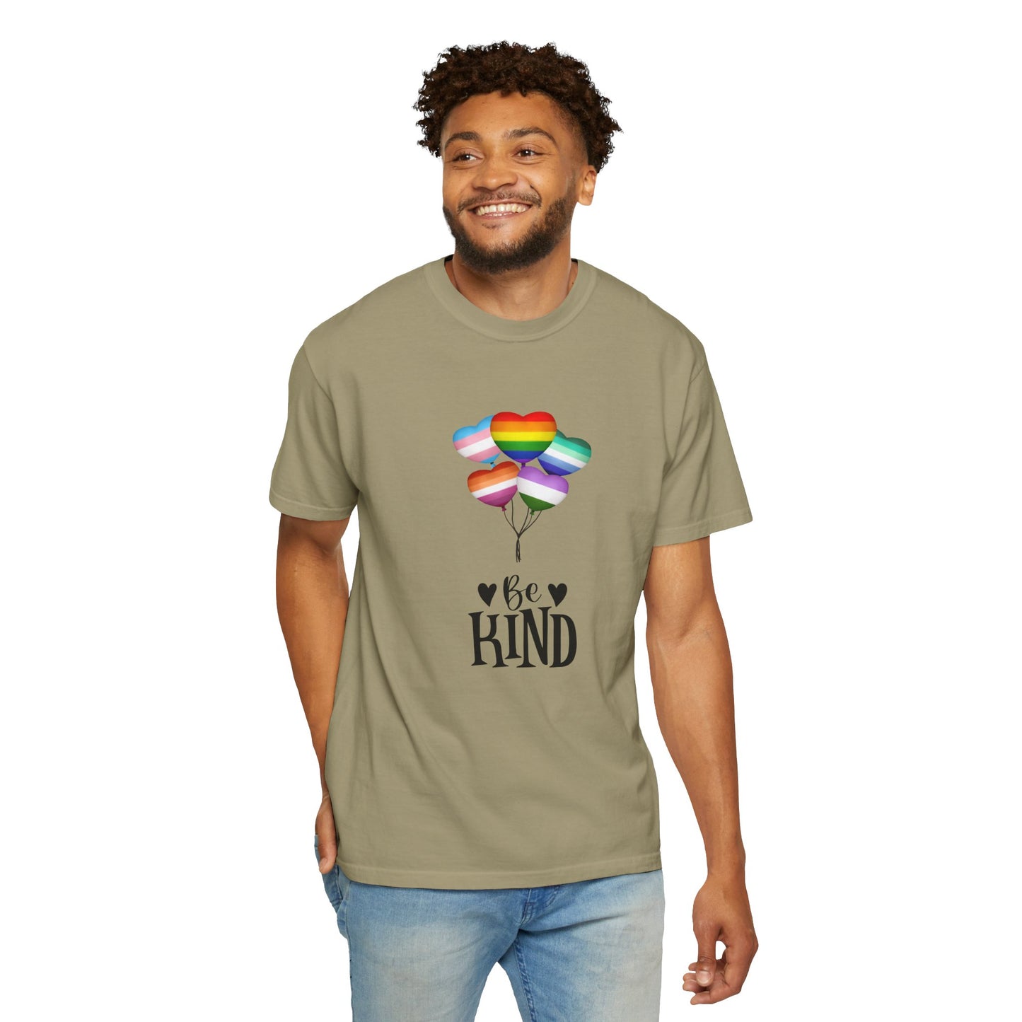 Comfort Colors Be Kind Balloon T-Shirt, Unisex Rainbow Shirt, Positive Vibes Tee, LGBTQ+ Pride Gift, Everyday Casual Wear