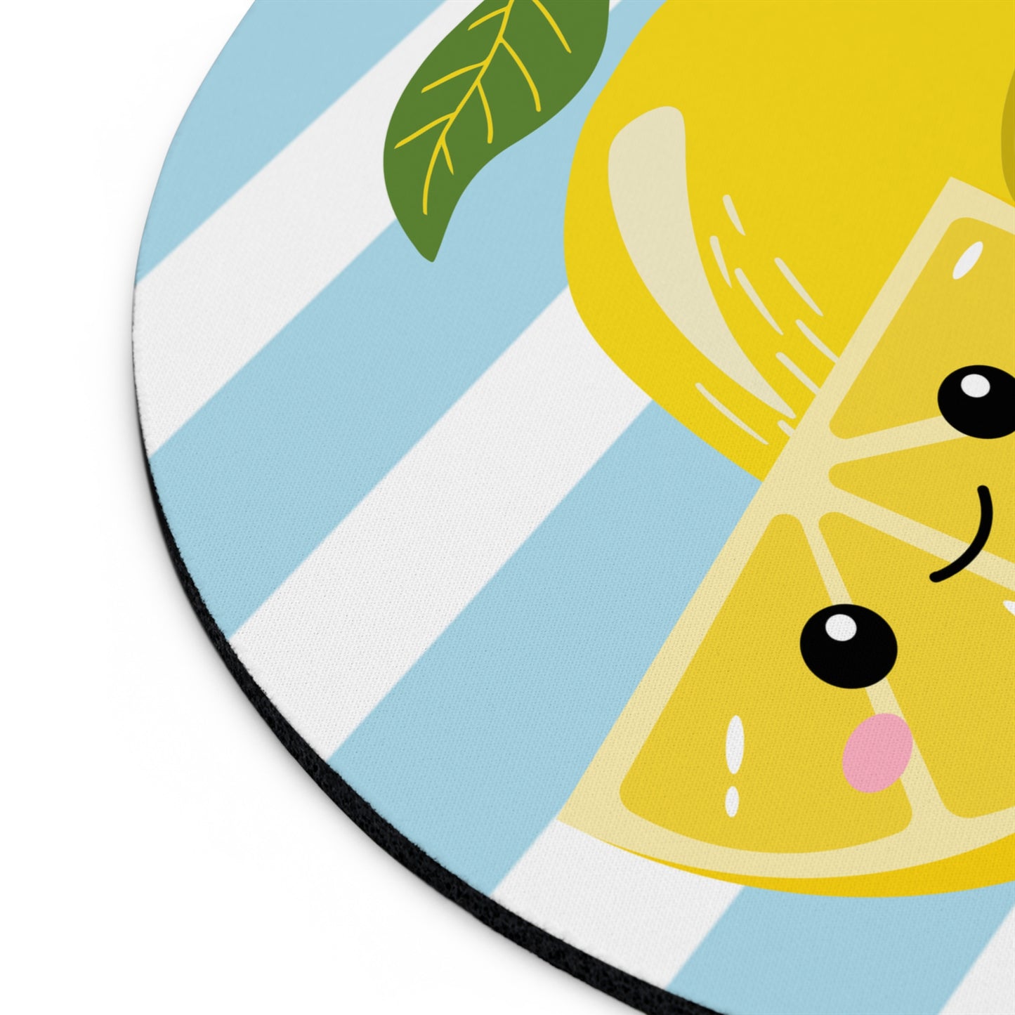 Striped Lemon Mouse Pad, Kawaii Desk Accessory, Office Gift, Fun Home Decor, Summer Vibes