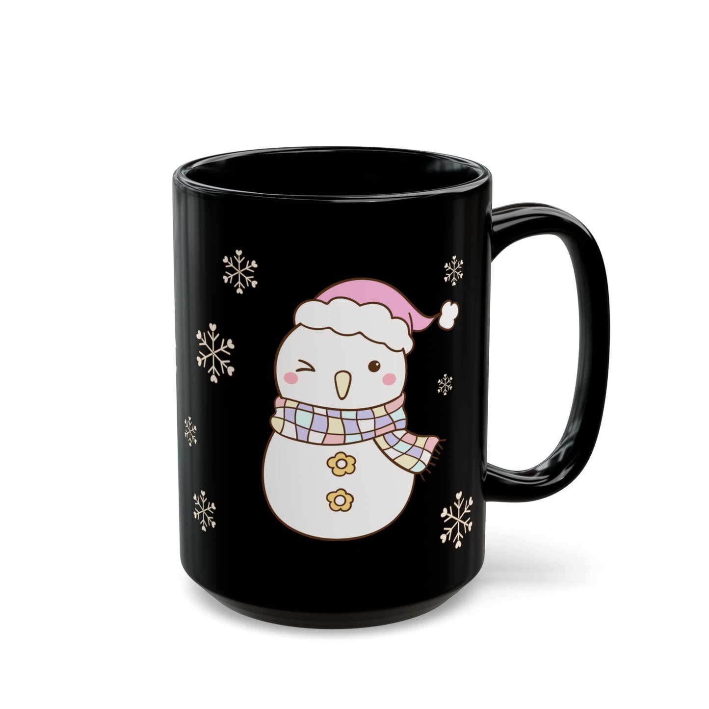 Snowman Christmas Mug, Cute Holiday Drinkware for Winter, Gift for Him/Her, Ceramic Coffee Cup, Snowfall Decoration
