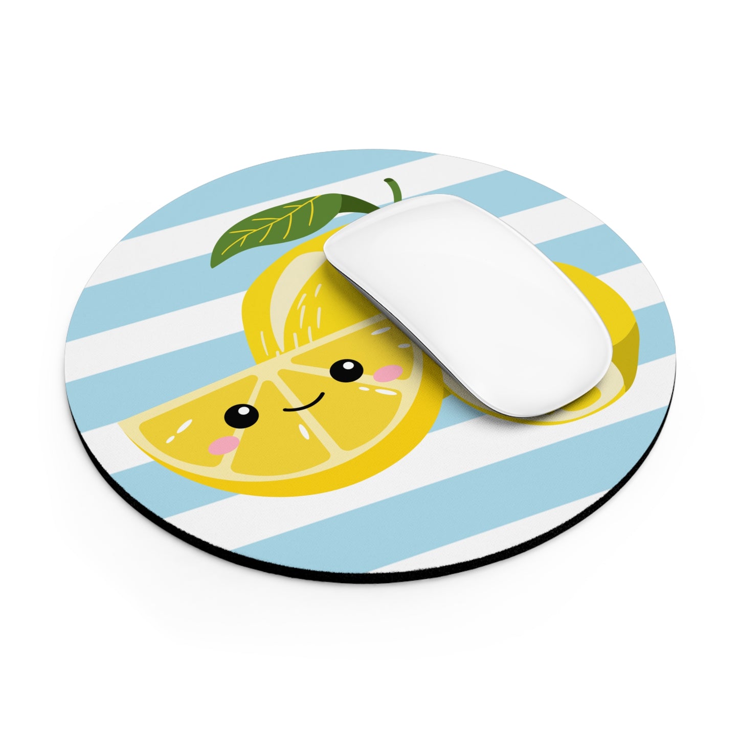 Striped Lemon Mouse Pad, Kawaii Desk Accessory, Office Gift, Fun Home Decor, Summer Vibes