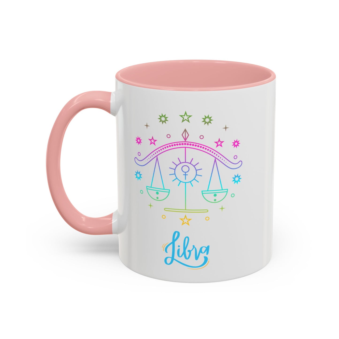 Libra Zodiac Accent Coffee Mug - Colorful Astrology Cup, Astrology Gift, Horoscope Mug, Personalized Coffee Cup, Birthday Gift