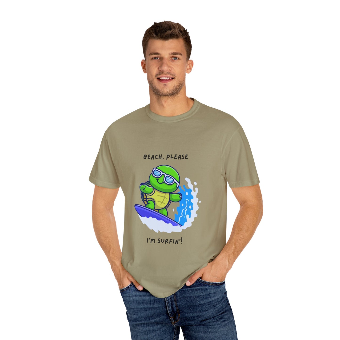 Surfing Turtle T-Shirt, Beach Vibes Tee, Unisex Summer Shirt, Casual Gift for Beach Lovers, Vacation Apparel, Funny Surf Shirt