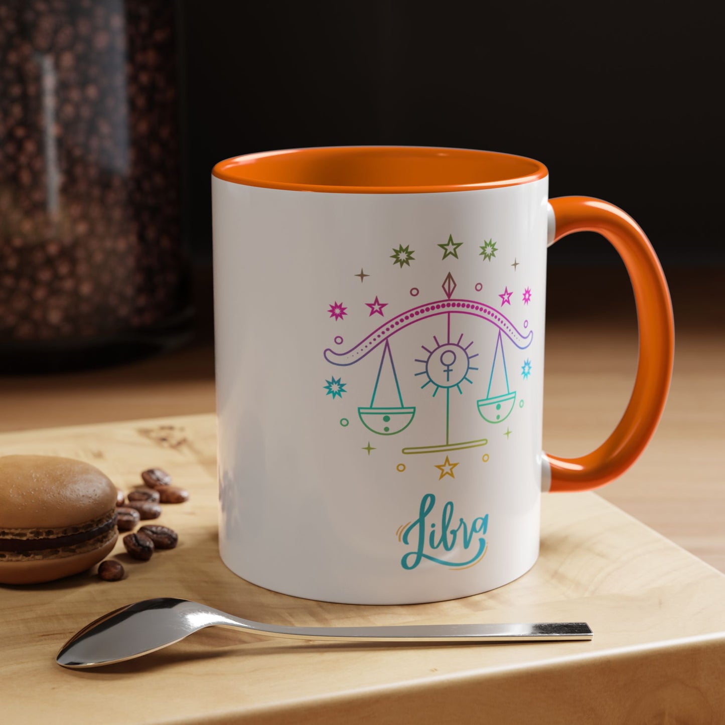 Libra Zodiac Accent Coffee Mug - Colorful Astrology Cup, Astrology Gift, Horoscope Mug, Personalized Coffee Cup, Birthday Gift