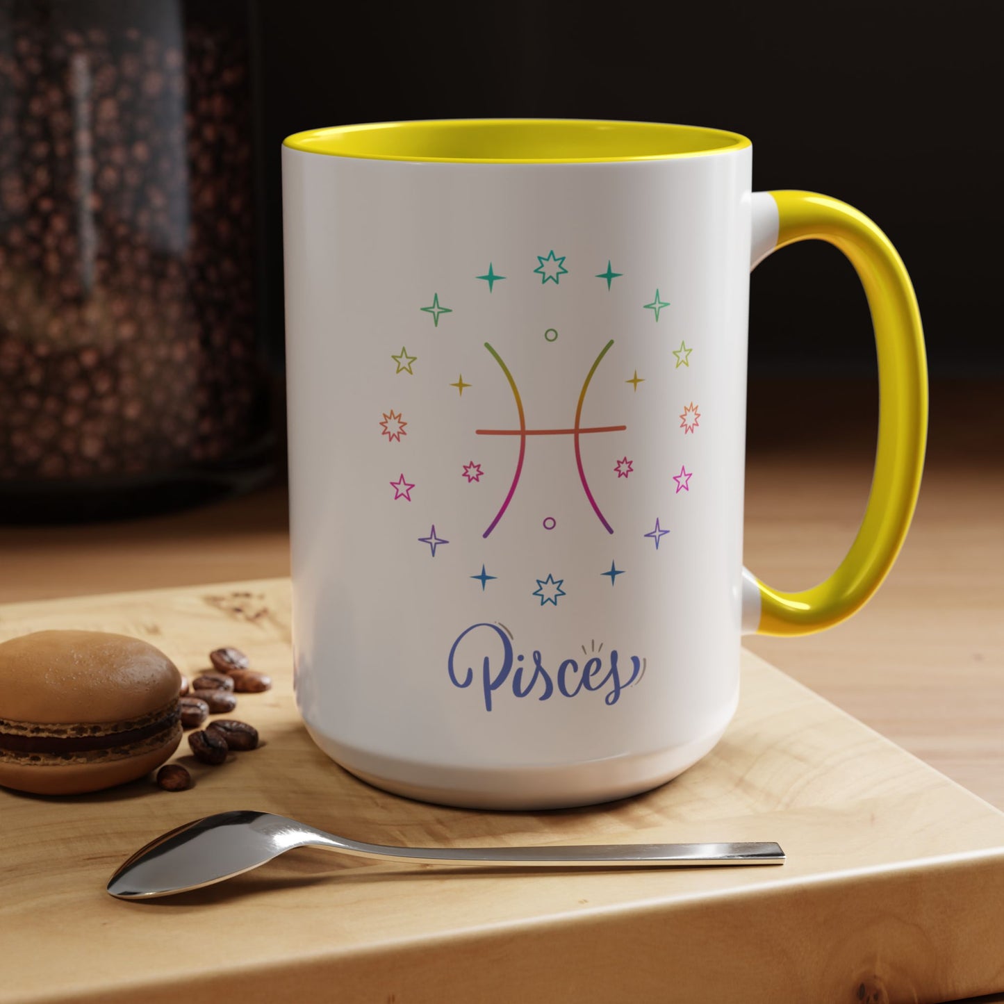 Colorful Pisces Coffee Mug, Astrology Gift, Fun Mug for Tea Lovers, Zodiac, Unique Birthday Present