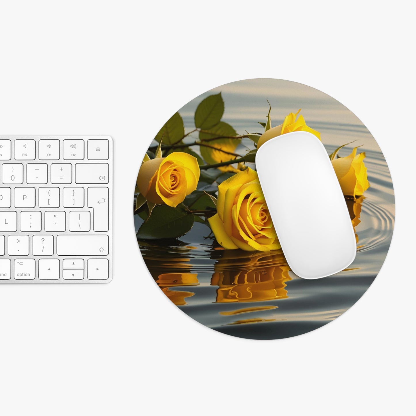 Elegant Yellow Roses Mouse Pad | Floral Design, Office Decor, Gift for Her, Work Accessories, Desk Essentials, Mother's Day