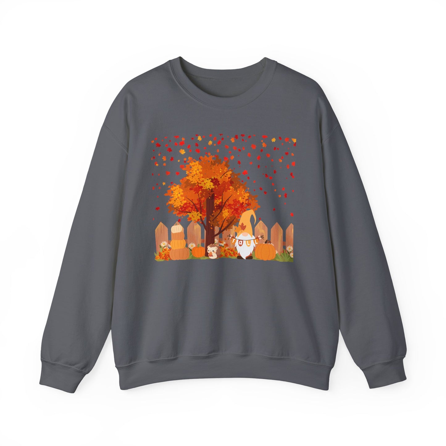 Fall Season Gnome Crewneck Sweatshirt, Cozy Autumn Tree Design, Unisex Sweatshirt, Holiday Gift