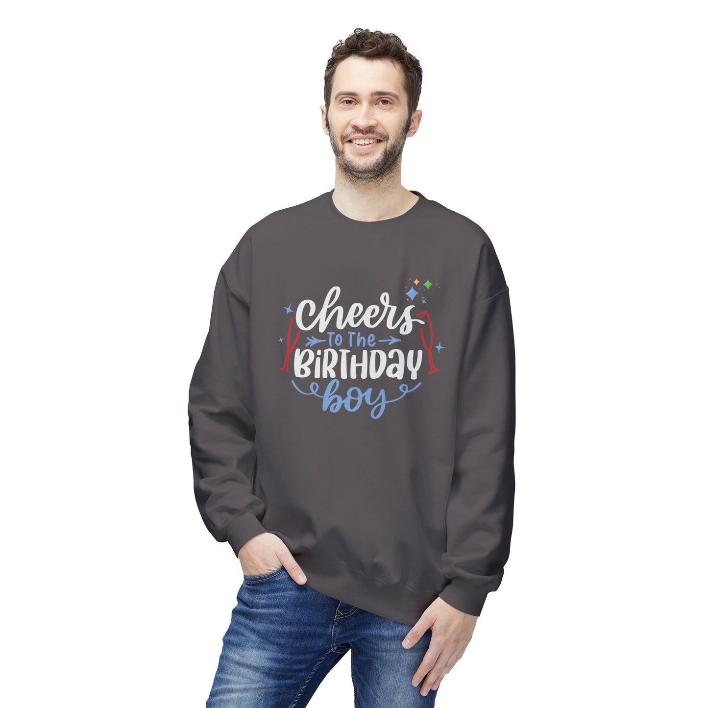 Cheers to the Birthday Boy Sweatshirt Men's Birthday Crewneck, Funny Birthday Gift for Him, Party Pullover, Celebration Outfit