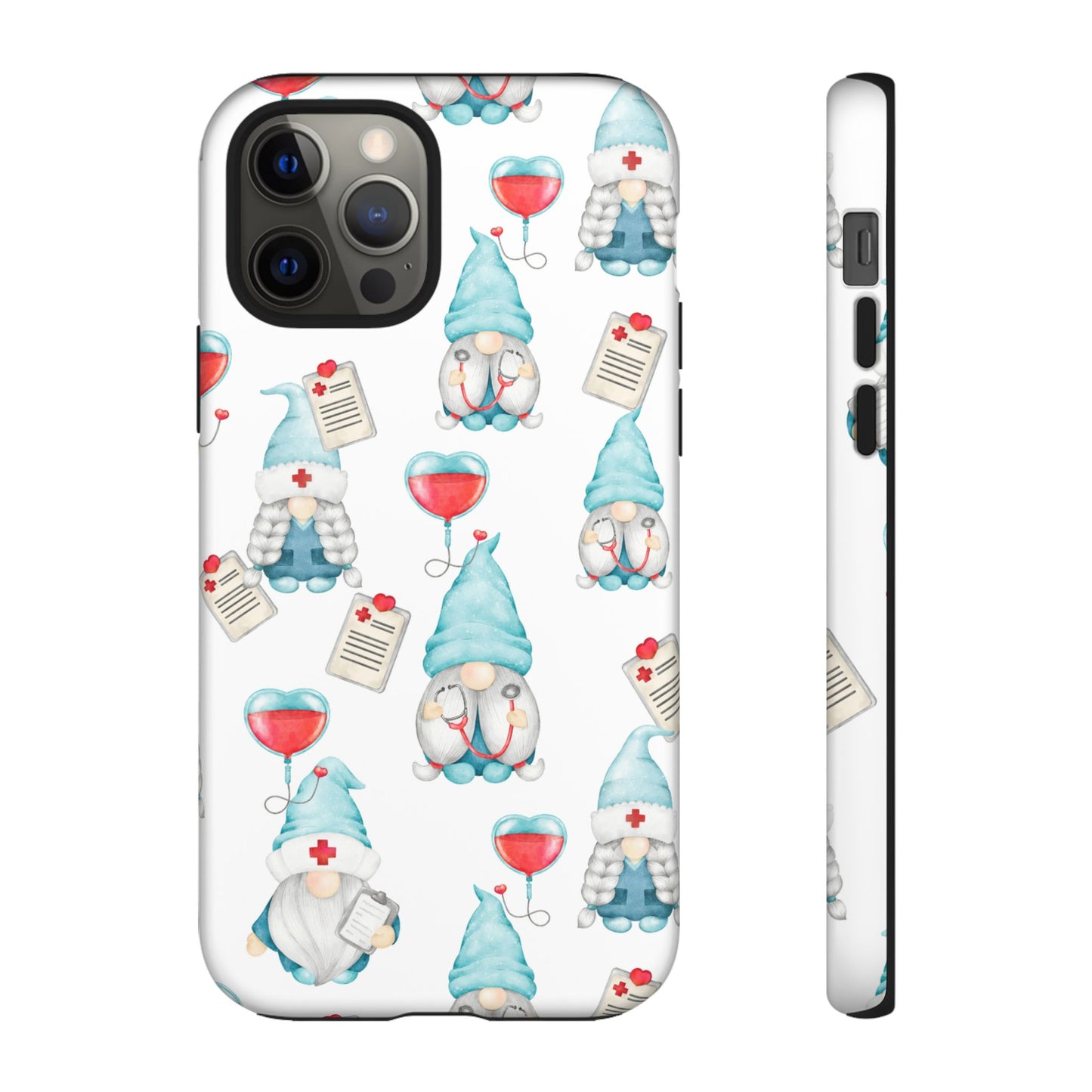 Medical Gnome Phone Case, Blue Gnome Tough Case for Nurses, Doctors, RNs, Cute Healthcare Gift