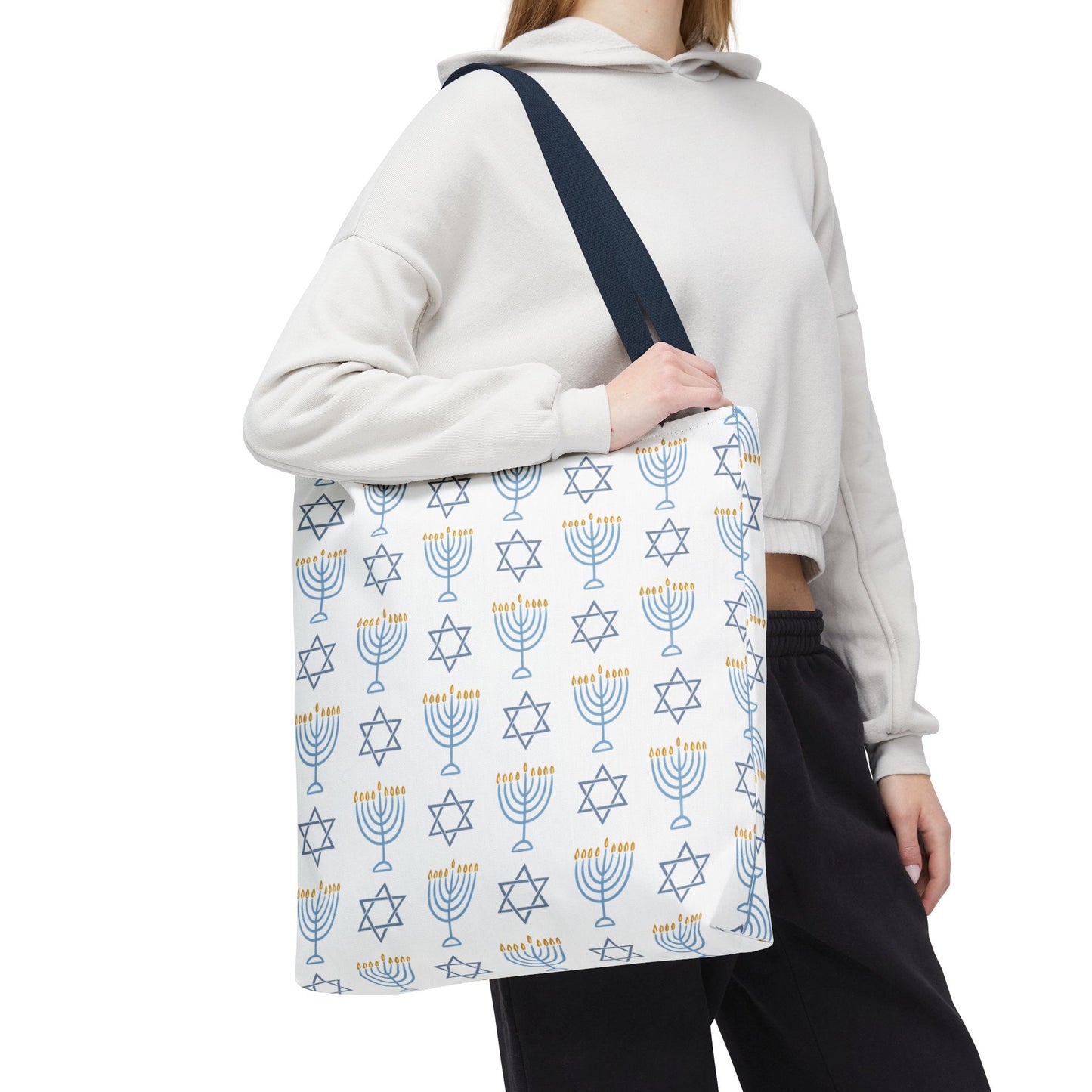 Hanukkah Celebration Tote Bag – Menorah & Star of David Design