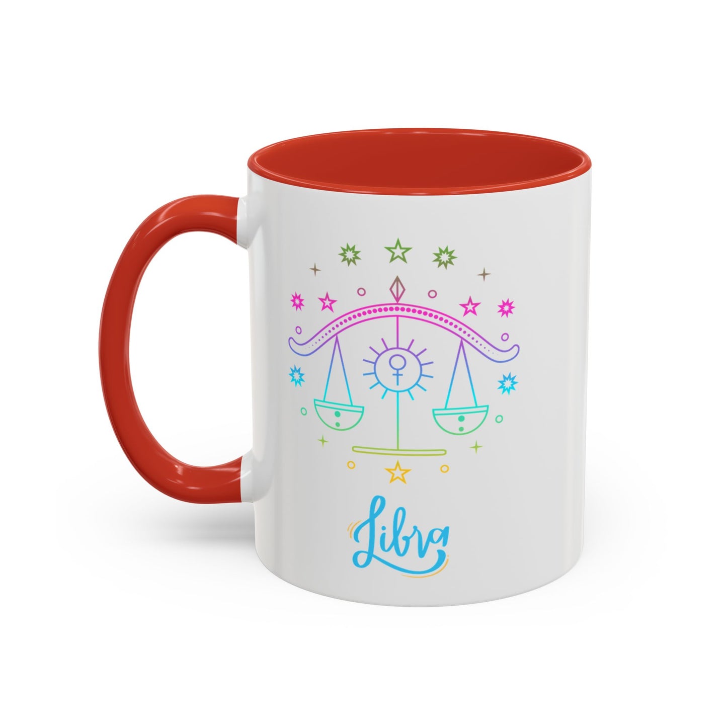 Libra Zodiac Accent Coffee Mug - Colorful Astrology Cup, Astrology Gift, Horoscope Mug, Personalized Coffee Cup, Birthday Gift