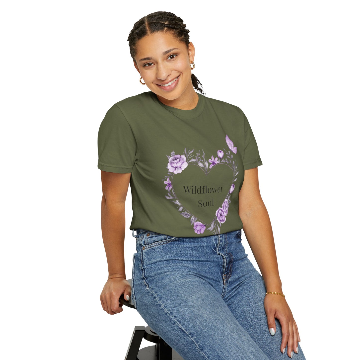 Wildflower Soul T-Shirt - Floral Heart Tee, Botanical Style Shirt, Gift for Nature Lovers, Casual Wear