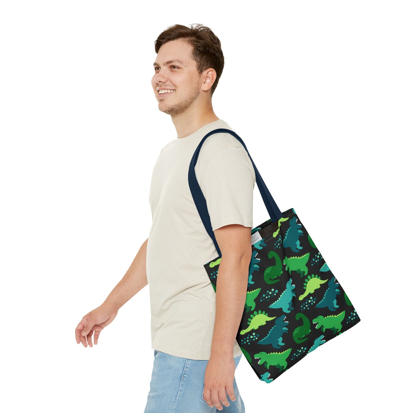 Playful Green Dinosaur Tote Bag β Fun Everyday Carryall