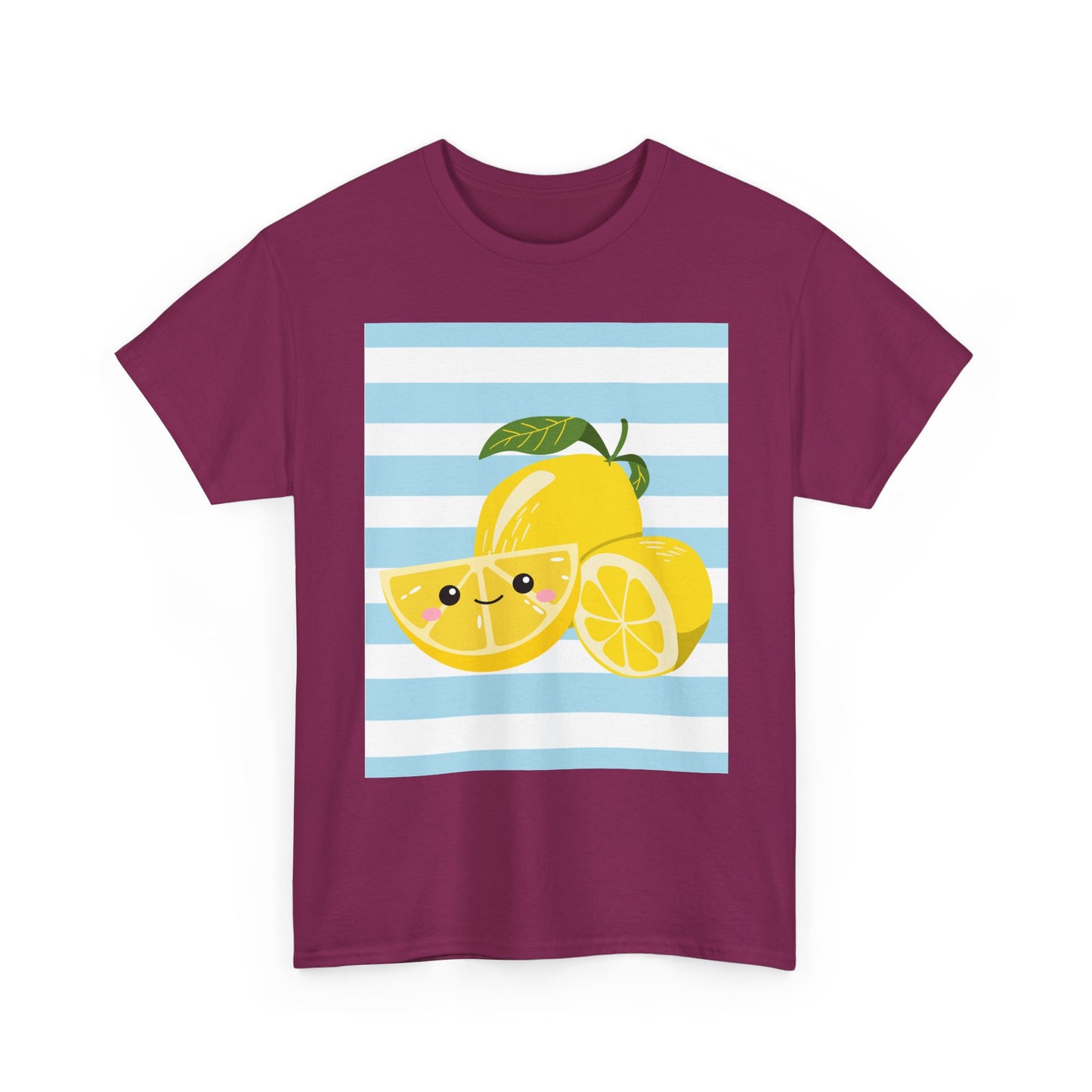Lemon Unisex Heavy Cotton Tee, Cute Summer Shirt, Gift for Fruit Lovers, Fresh Style, Everyday Tee, Casual Outfit