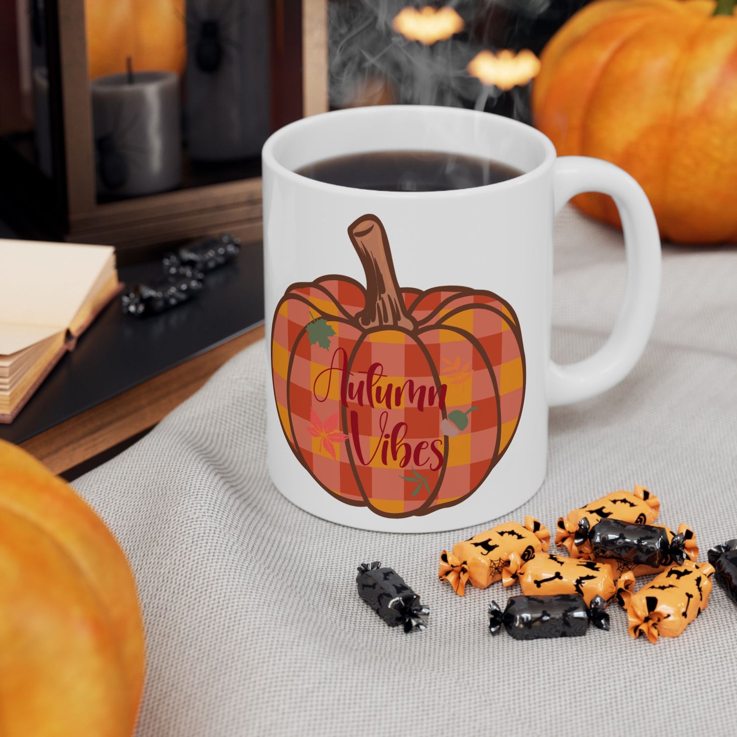 Autumn Pumpkin Ceramic Mug, Cozy Fall Drinkware, Perfect for Thanksgiving, Unique Gift for Pumpkin Lovers, Seasonal Kitchen Decor