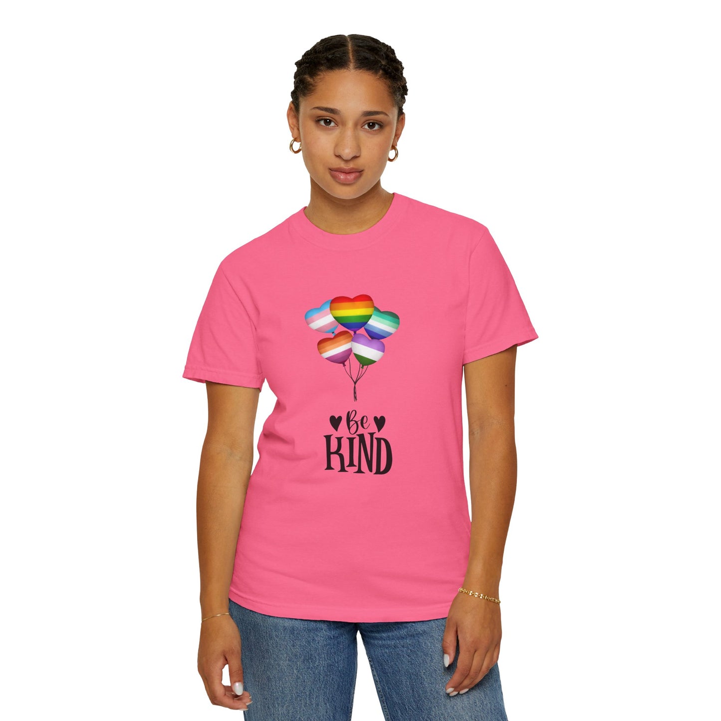 Comfort Colors Be Kind Balloon T-Shirt, Unisex Rainbow Shirt, Positive Vibes Tee, LGBTQ+ Pride Gift, Everyday Casual Wear