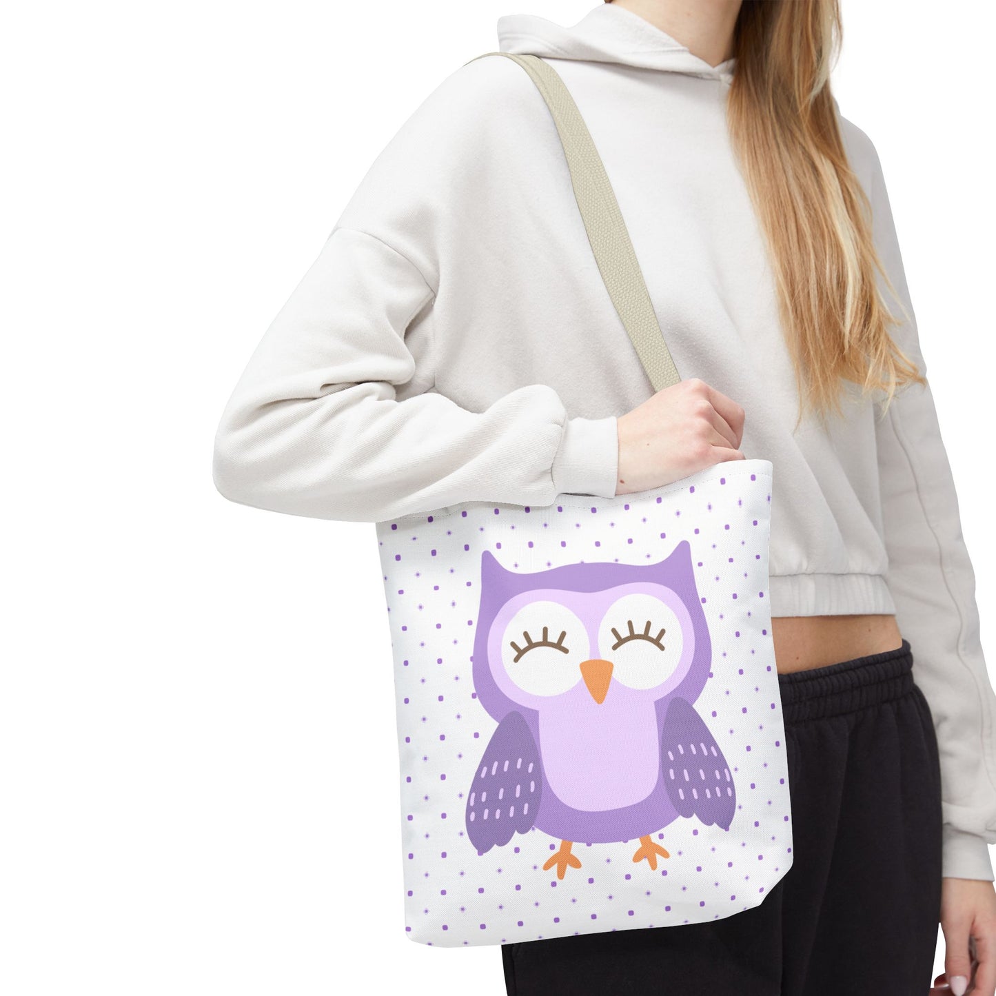 Purple Owl Tote Bag, Adorable Owl Design, Eco-Friendly Shopping Bag, Animal Lover Accessory, Fun Summer Tote