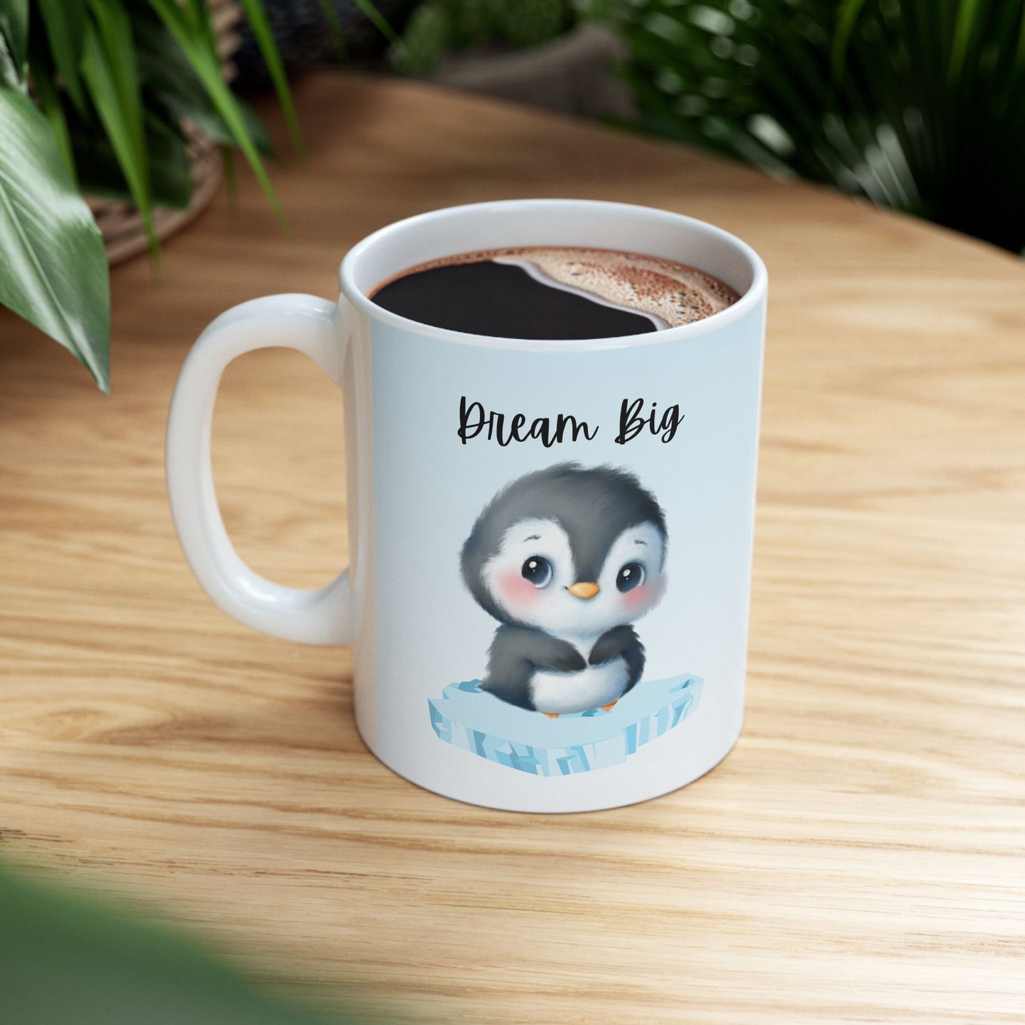 Penguin Motivational Ceramic Mug, Perfect Gift for Animal Lovers, Inspirational Mug, Penguin Lovers Gift, Cozy Beverage Cup
