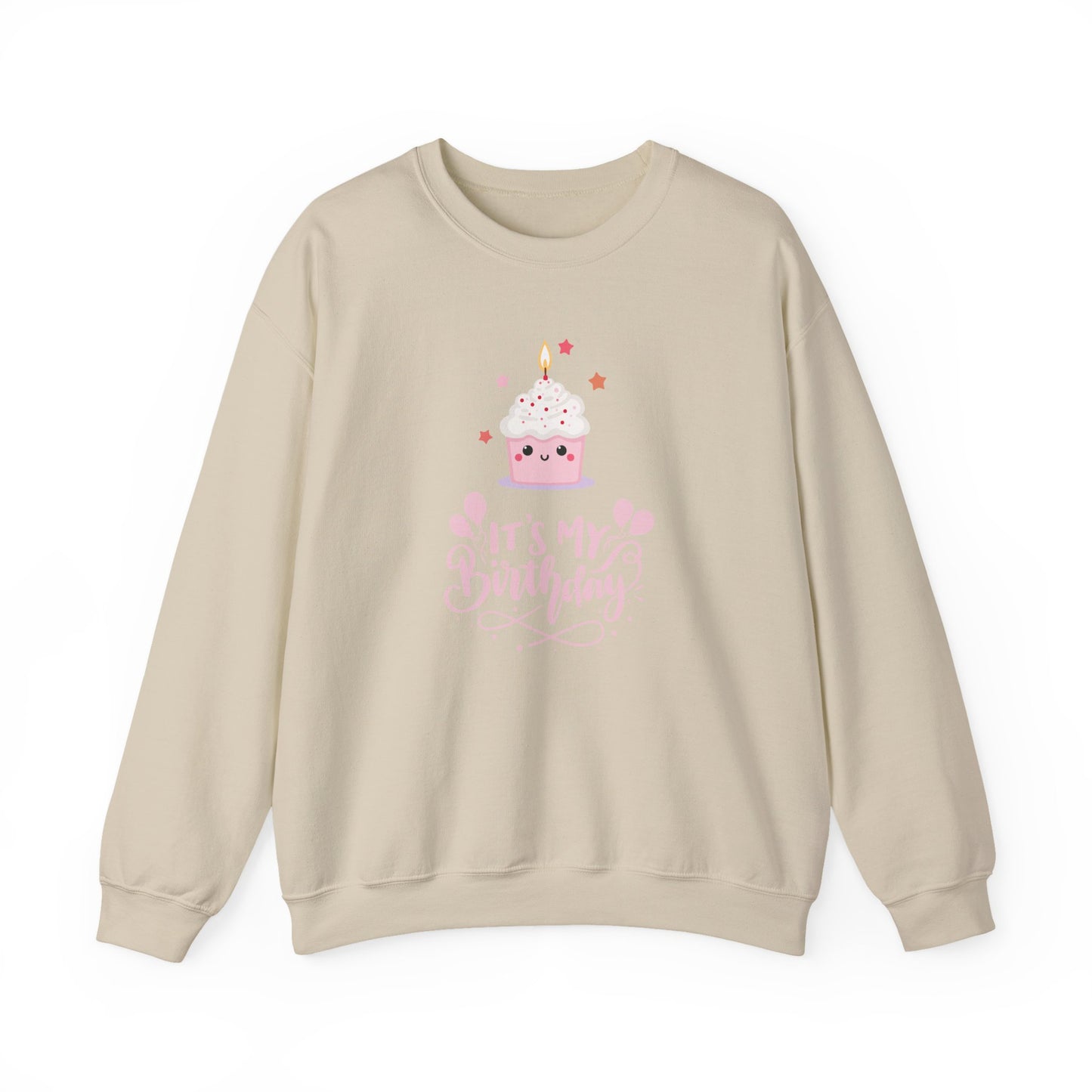 It's My Birthday Sweatshirt for Women, Pink Cupcake Graphic Tee, Cute Birthday Girl Outfit, Celebration T-Shirt, Party Gift Idea