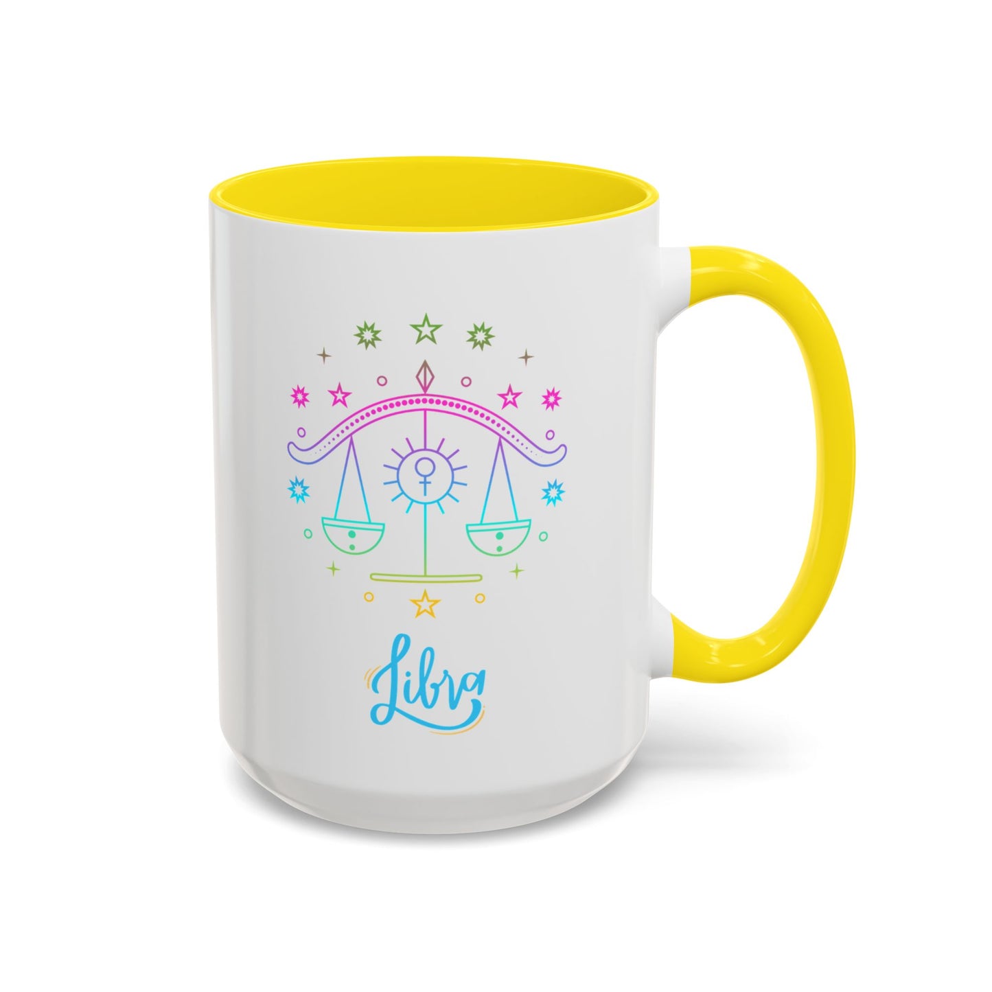 Libra Zodiac Accent Coffee Mug - Colorful Astrology Cup, Astrology Gift, Horoscope Mug, Personalized Coffee Cup, Birthday Gift