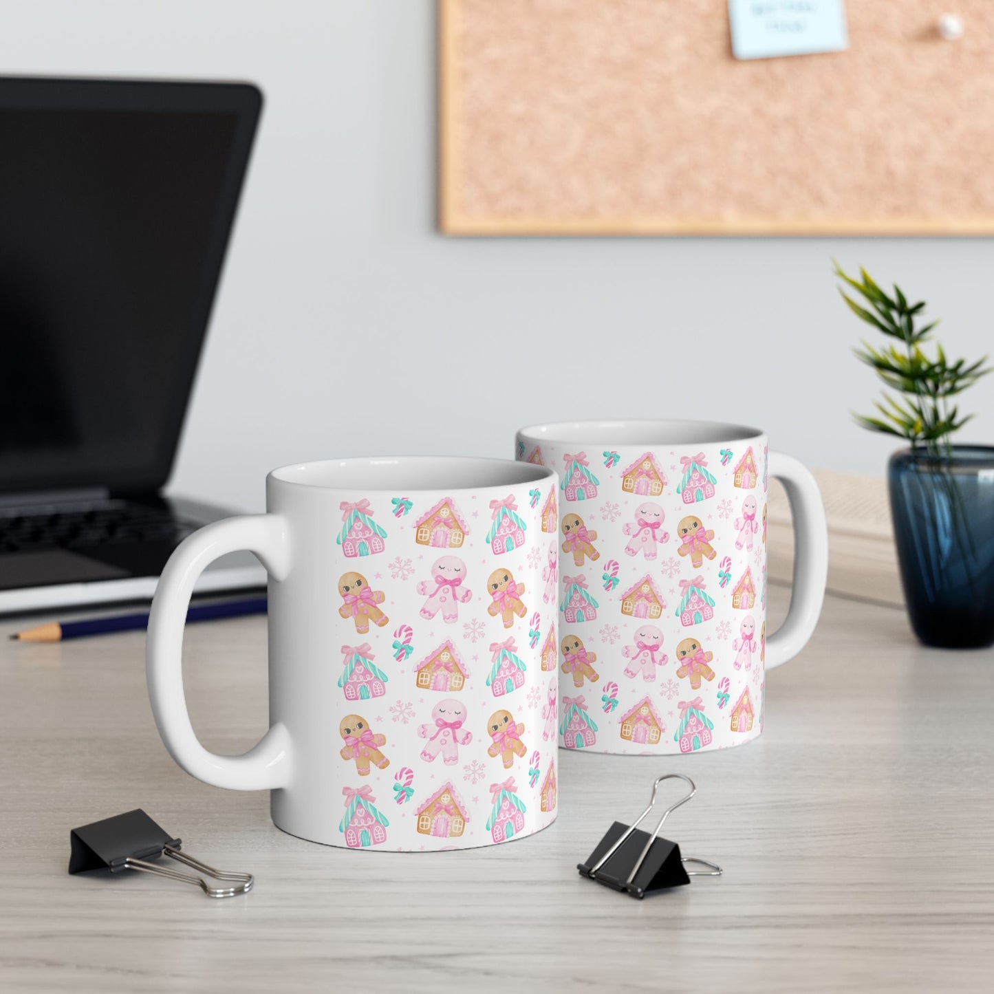Gingerbread Ceramic Mug, Cute Holiday Drinkware, Perfect for Christmas Gifts, Cozy Winter Vibes, Seasonal Kitchen Decor