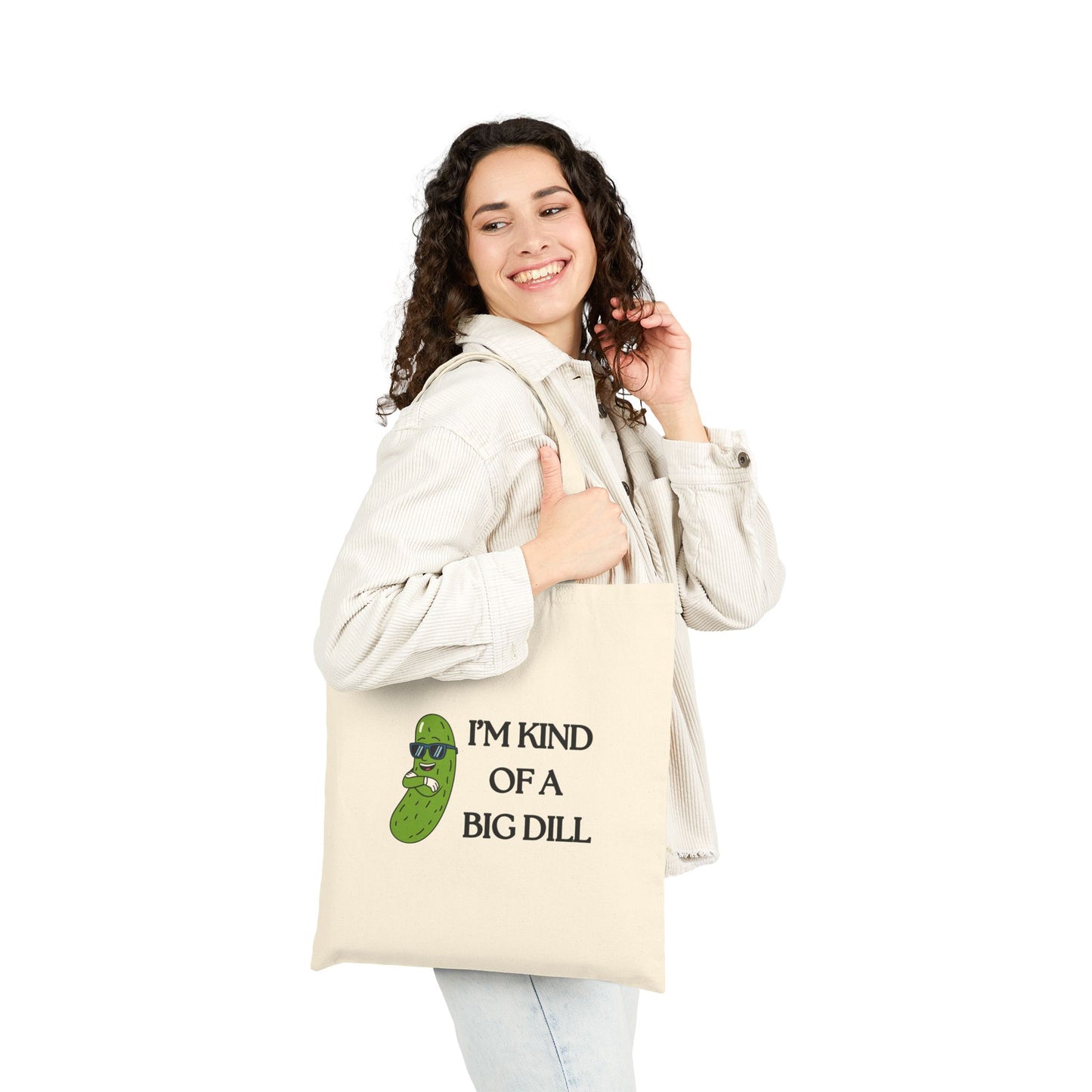 Humorous Pickle Tote Bag - Fun Gift for Veggie Lovers, Grocery Shopping Bag, Eco-Friendly Canvas, Cute Gift for Friends