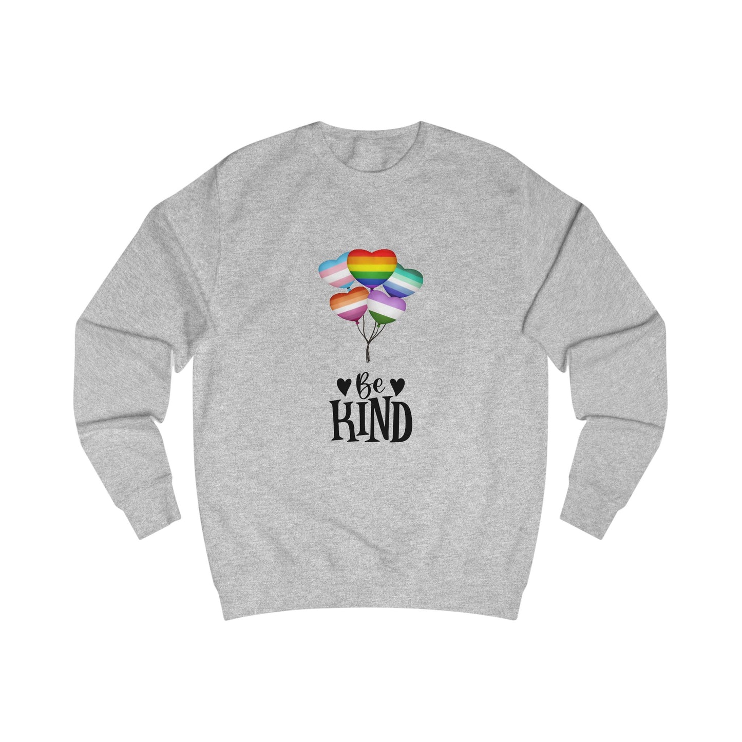Rainbow Balloon 'Be Kind' Unisex Sweatshirt - Cozy Gift for Friends, Positive Vibes, Pride Apparel, Casual Wear, Motivational Fashion
