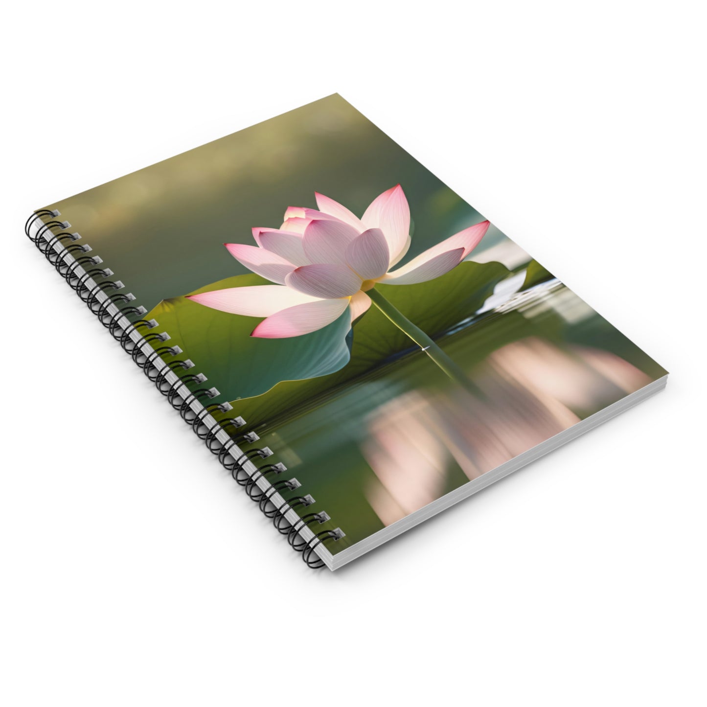 Pink Lotus Blossom Spiral Notebook - Ruled Journal, Floral Stationery, Meditation Gift, Eco-Friendly Notebook, Writer's Companion