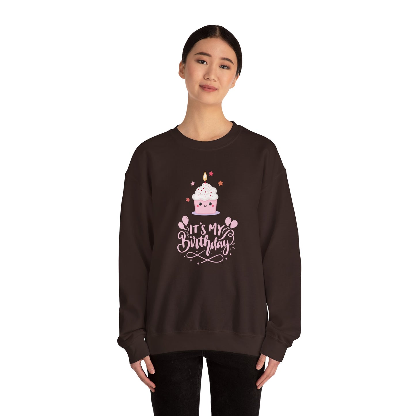 It's My Birthday Sweatshirt for Women, Pink Cupcake Graphic Tee, Cute Birthday Girl Outfit, Celebration T-Shirt, Party Gift Idea
