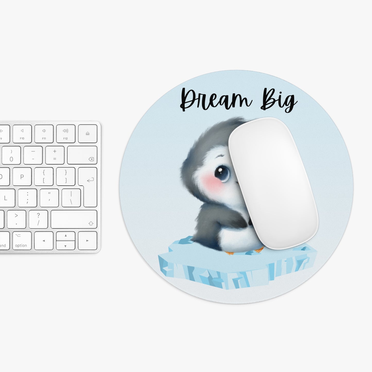 Penguin Dream Big Mouse Pad, Motivational Desk Accessory, Gift for Students, Office Decor, Kids Room