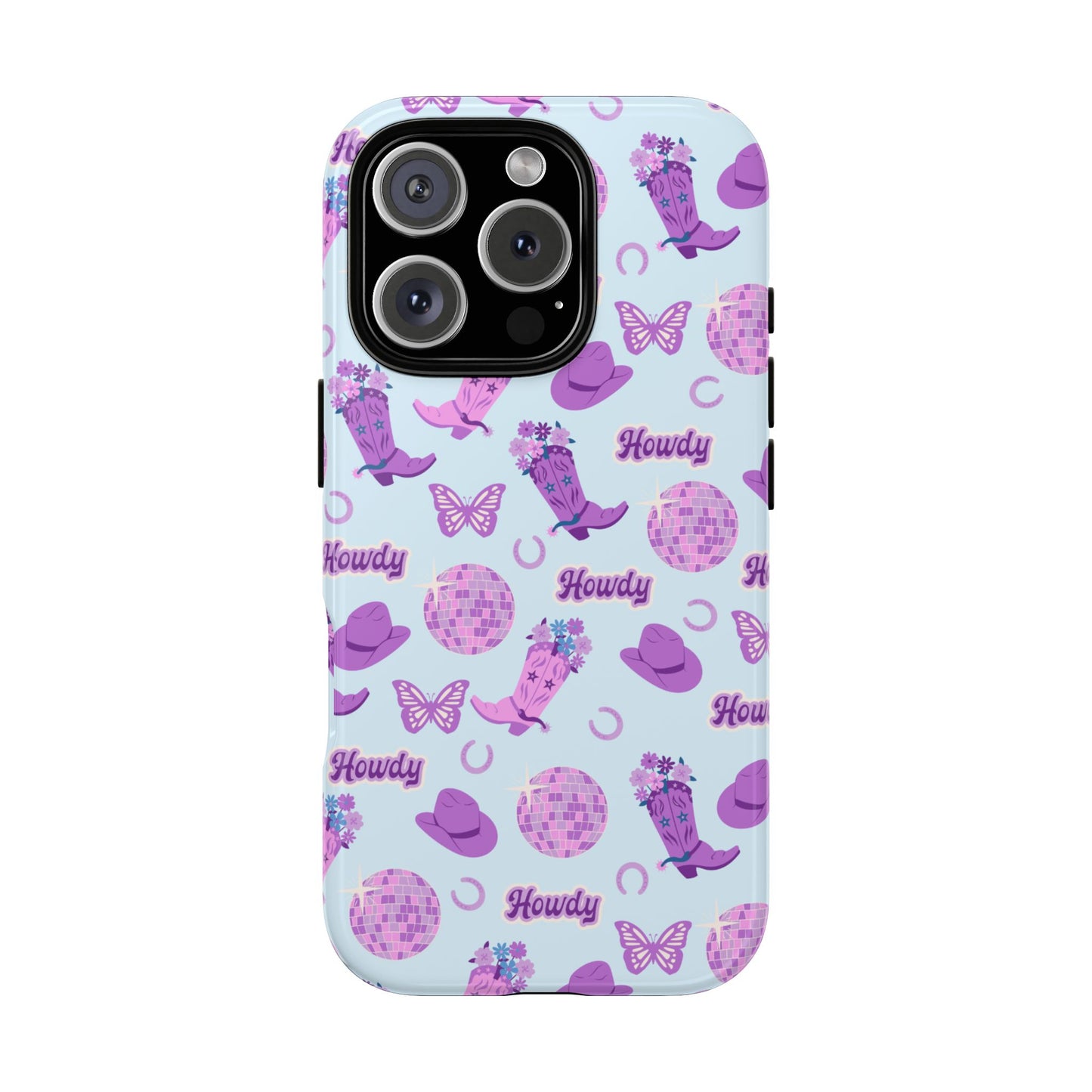 Pink Purple Western Phone Case | Tough Cases | Howdy Design, Colorful Cowboy Accessories, Gift for Cowgirl, Fun Phone Cover