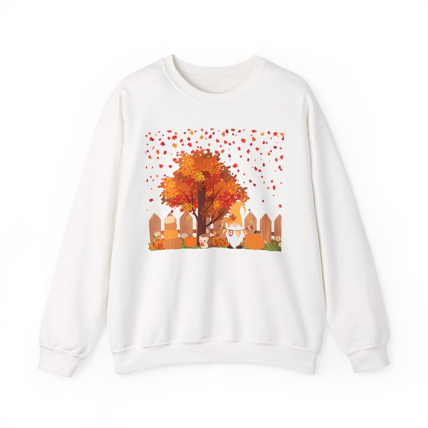 Fall Season Gnome Crewneck Sweatshirt, Cozy Autumn Tree Design, Unisex Sweatshirt, Holiday Gift