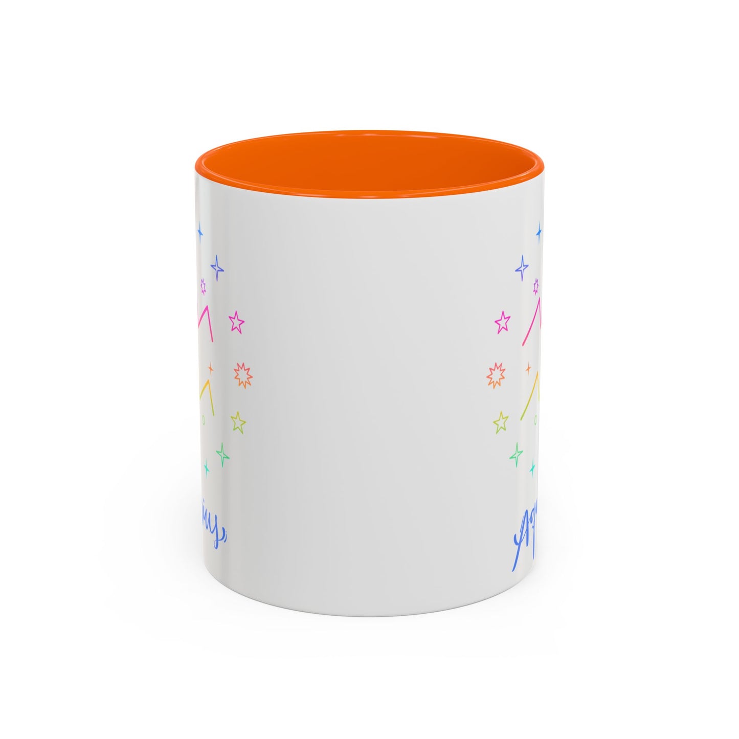 Aquarius Accent Coffee Mug - Colorful Zodiac Mug, Astrology Gift, Horoscope Coffee Cup, Birthday Present, Personalized Mug