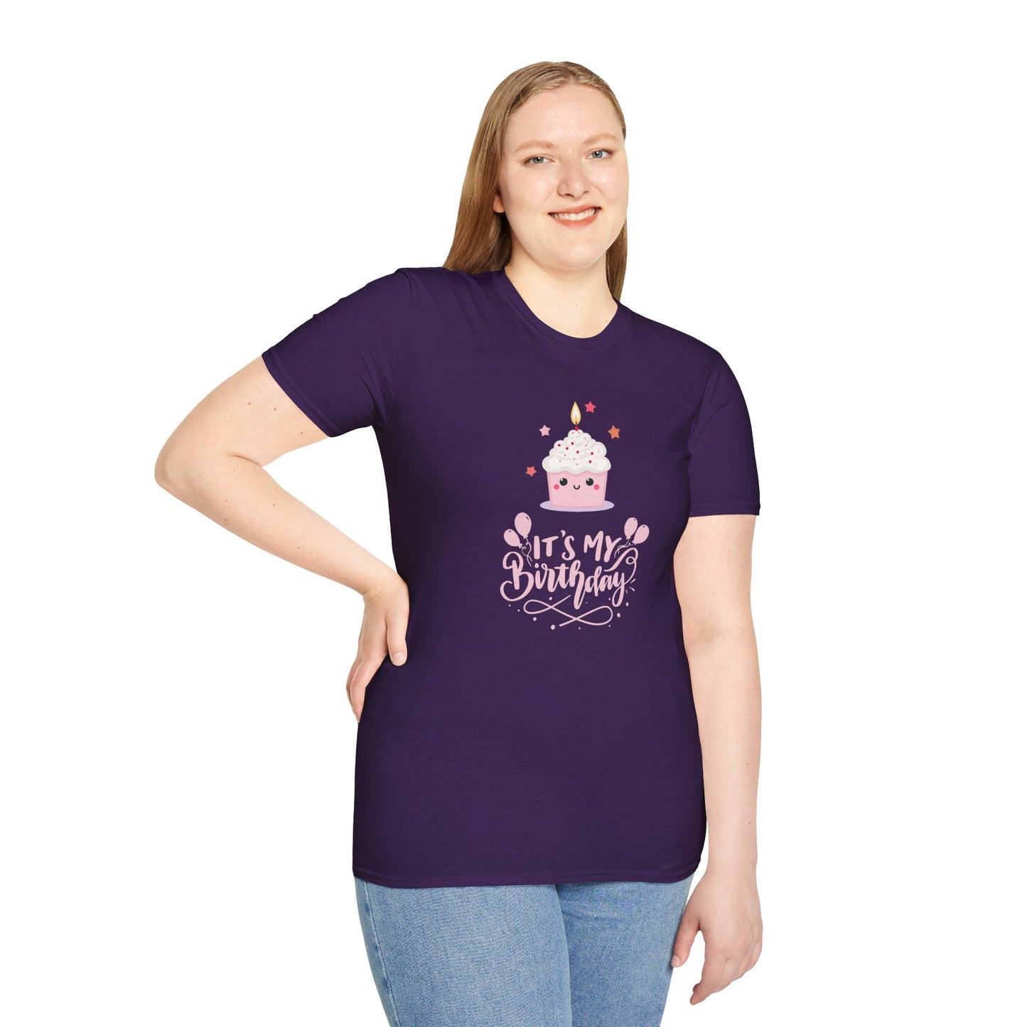 It's My Birthday Shirt for Women Pink Cupcake Graphic Tee, Cute Birthday Girl Outfit, Celebration T-Shirt, Party Gift Idea