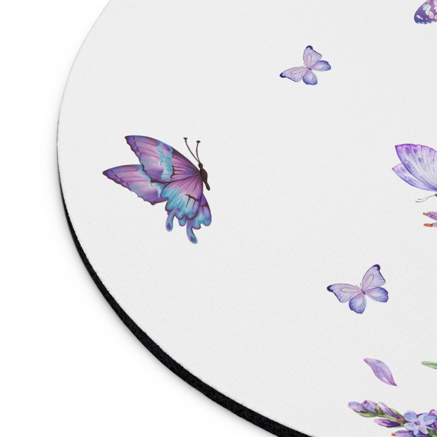 Lavender Butterfly Mouse Pad, Floral Desk Accessory, Gift for Her, Office Decor, Nature Lover, Home Workspace