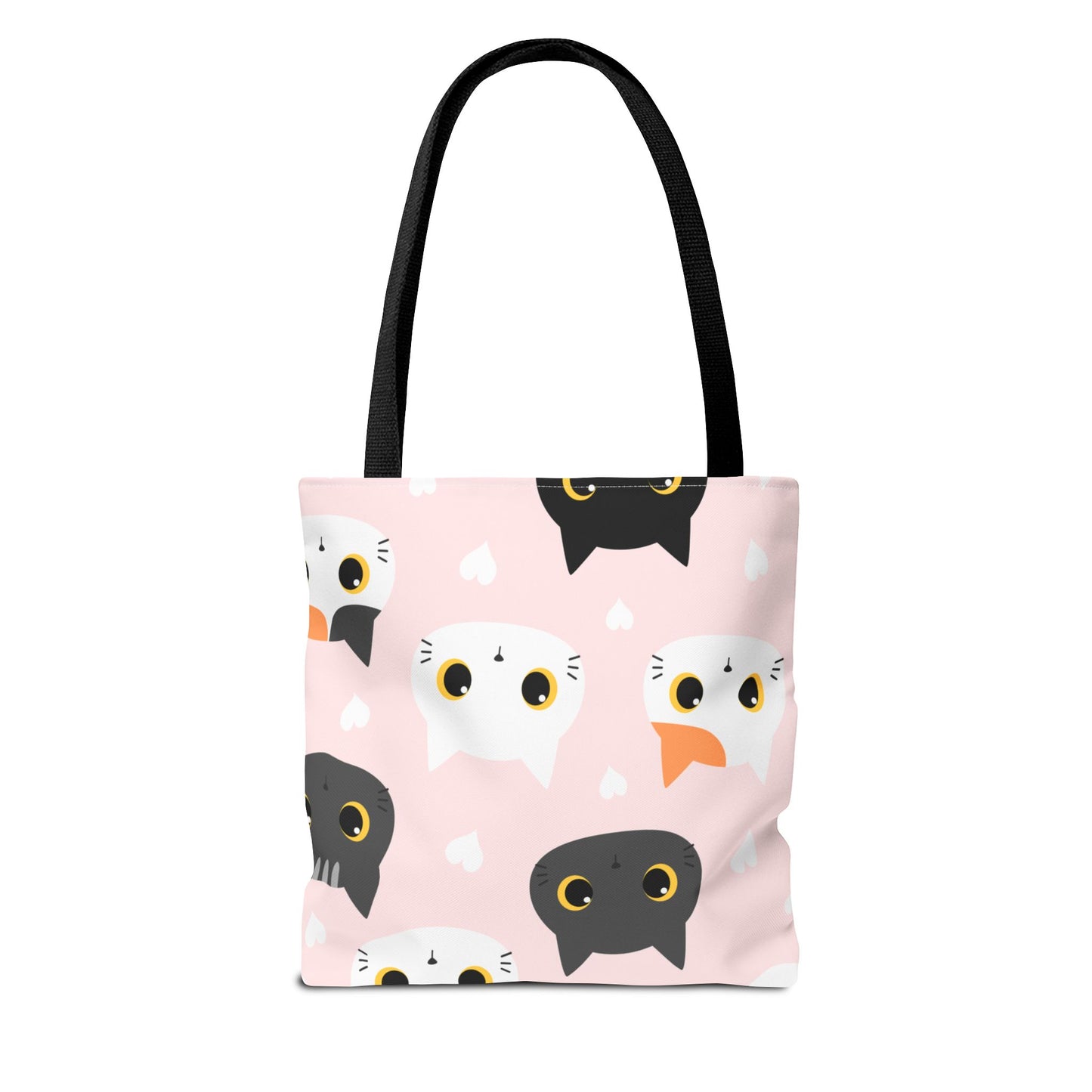 Cute Cat Face Tote Bag, Pink Cat Lover Gift, Pet Owner Shopping Bag, Animal Print Tote for School, Work, Travel Everyday Use