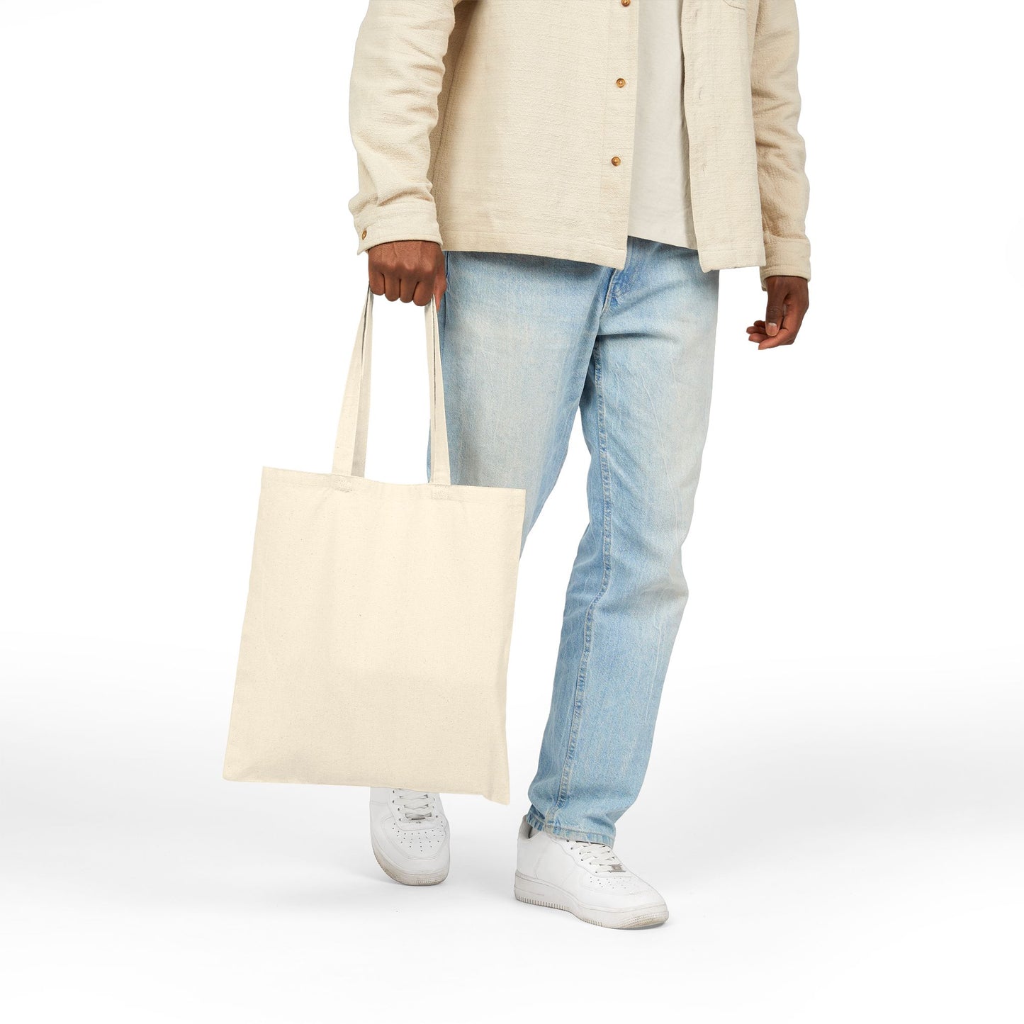 Beach Life Cotton Canvas Tote Bag – Coastal Palm Sunset Design
